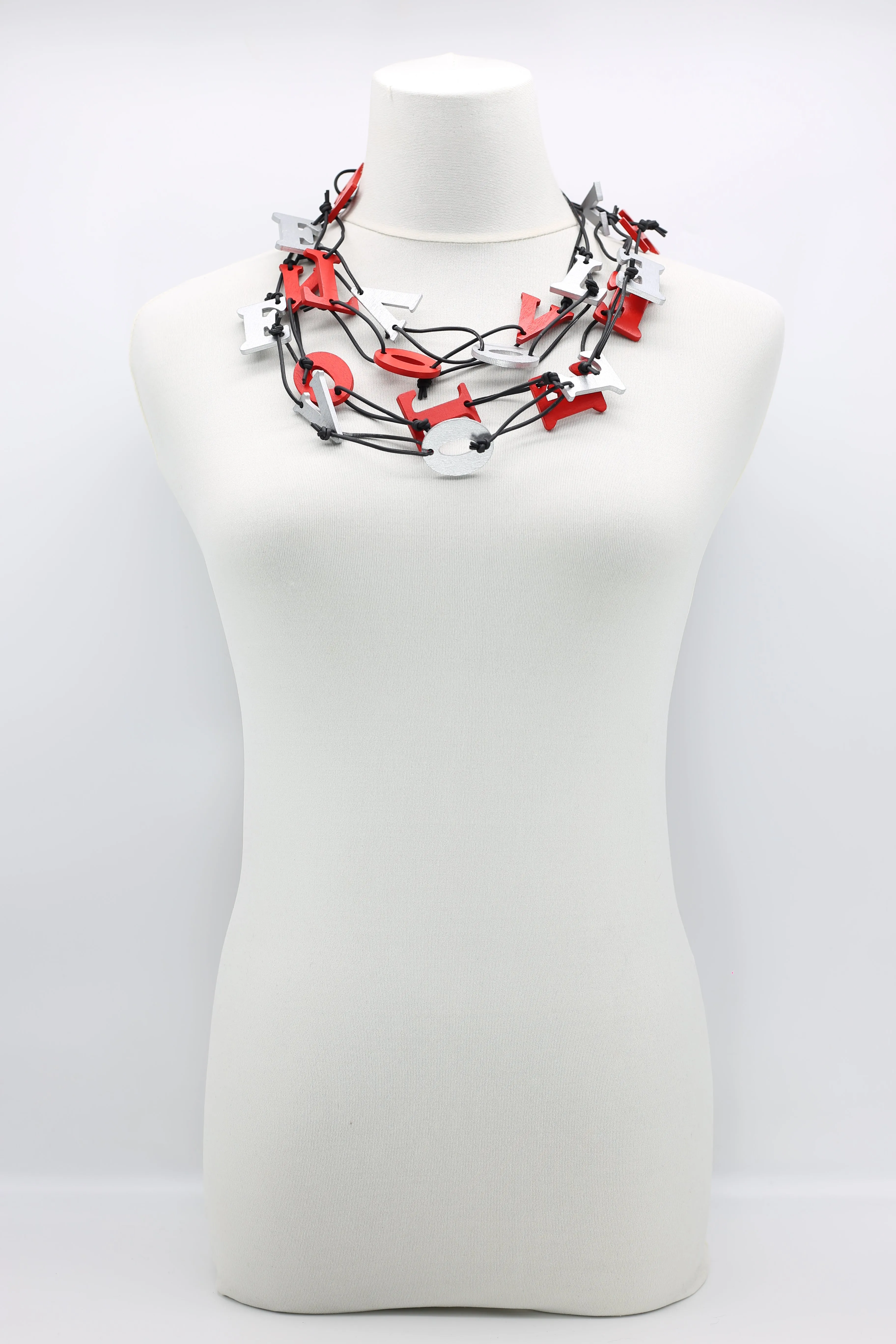 Big VOTE For LOVE on Leatherette Chain Necklaces Set
