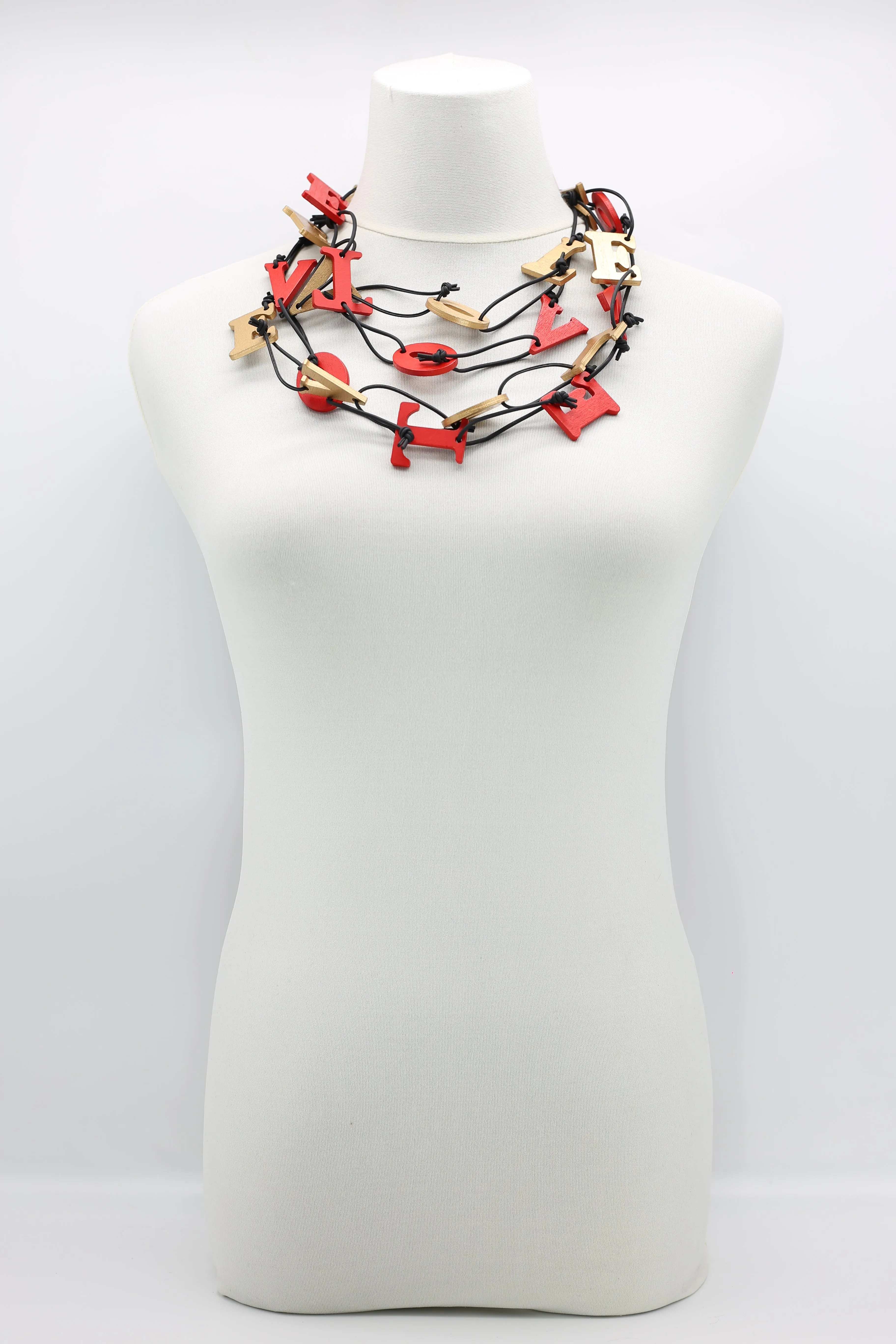 Big VOTE For LOVE on Leatherette Chain Necklaces Set