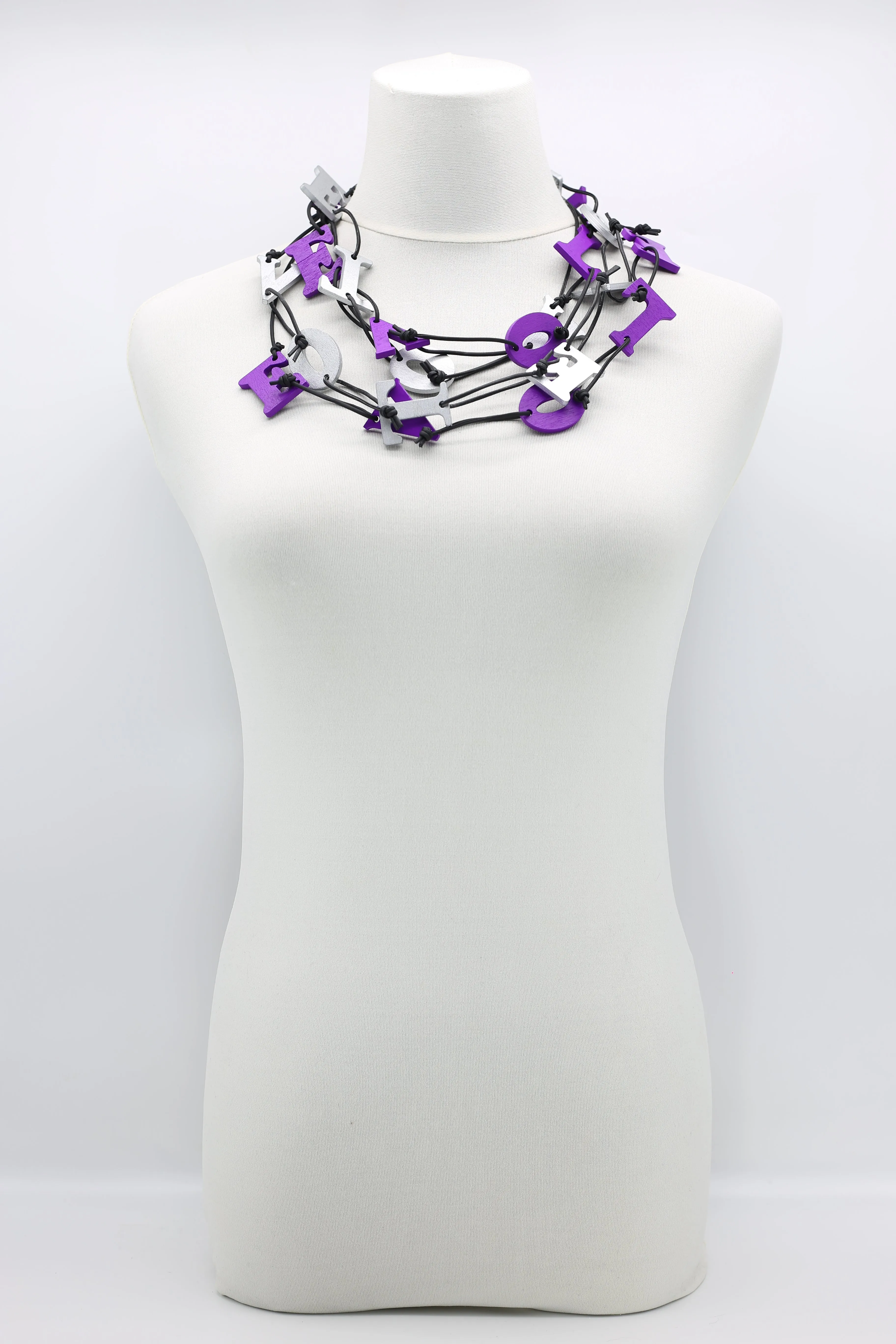 Big VOTE For LOVE on Leatherette Chain Necklaces Set