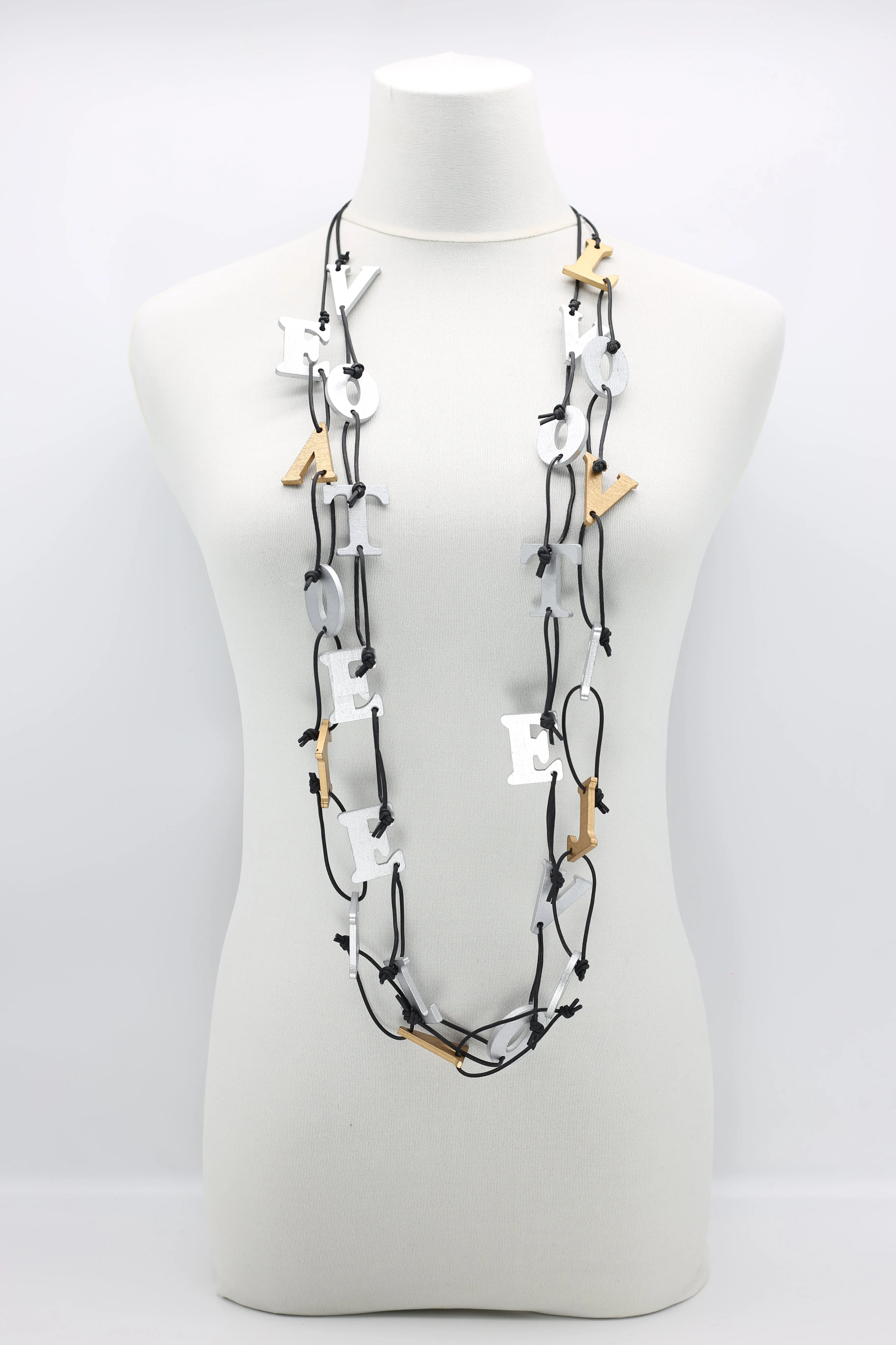 Big VOTE For LOVE on Leatherette Chain Necklaces Set