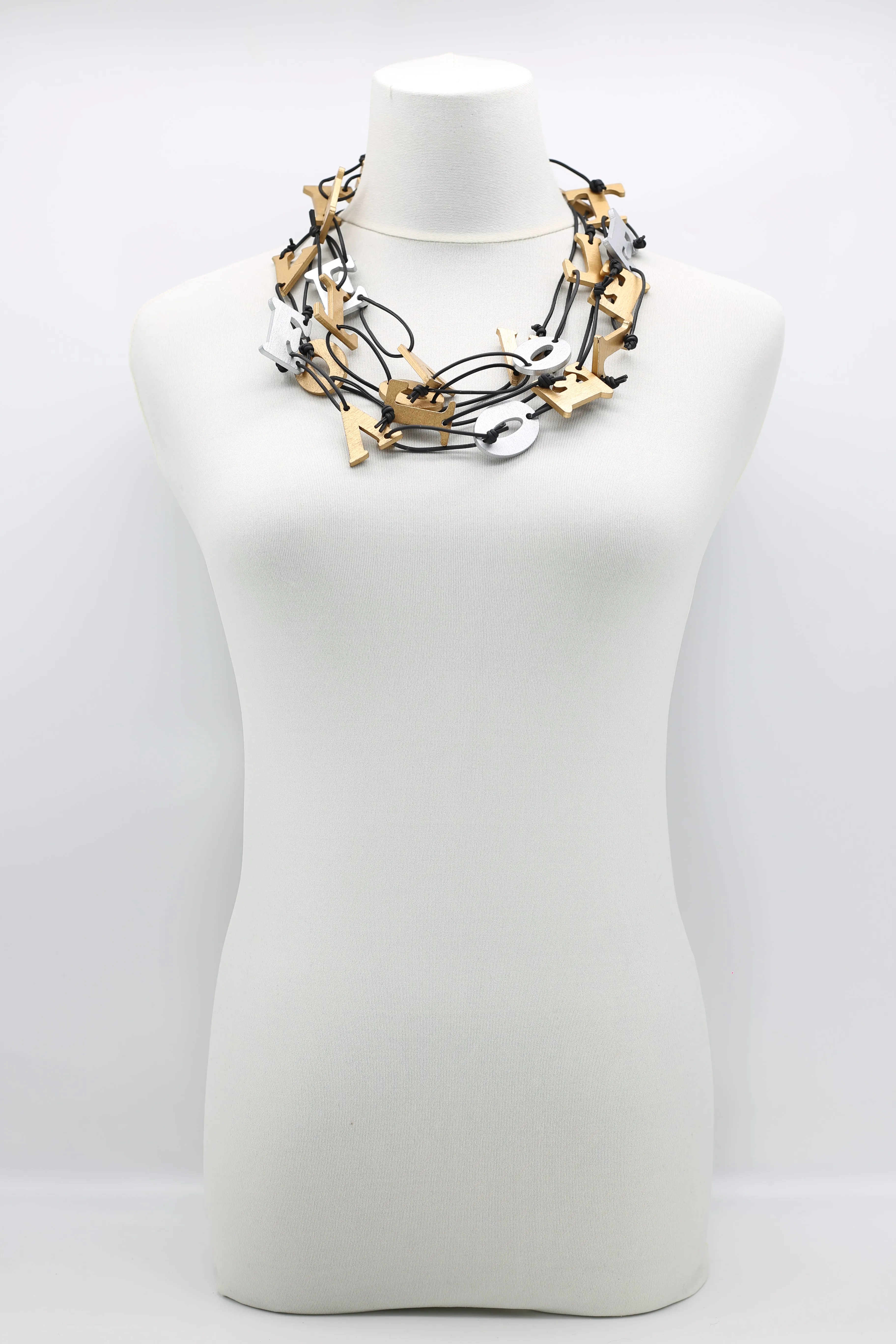 Big VOTE For LOVE on Leatherette Chain Necklaces Set