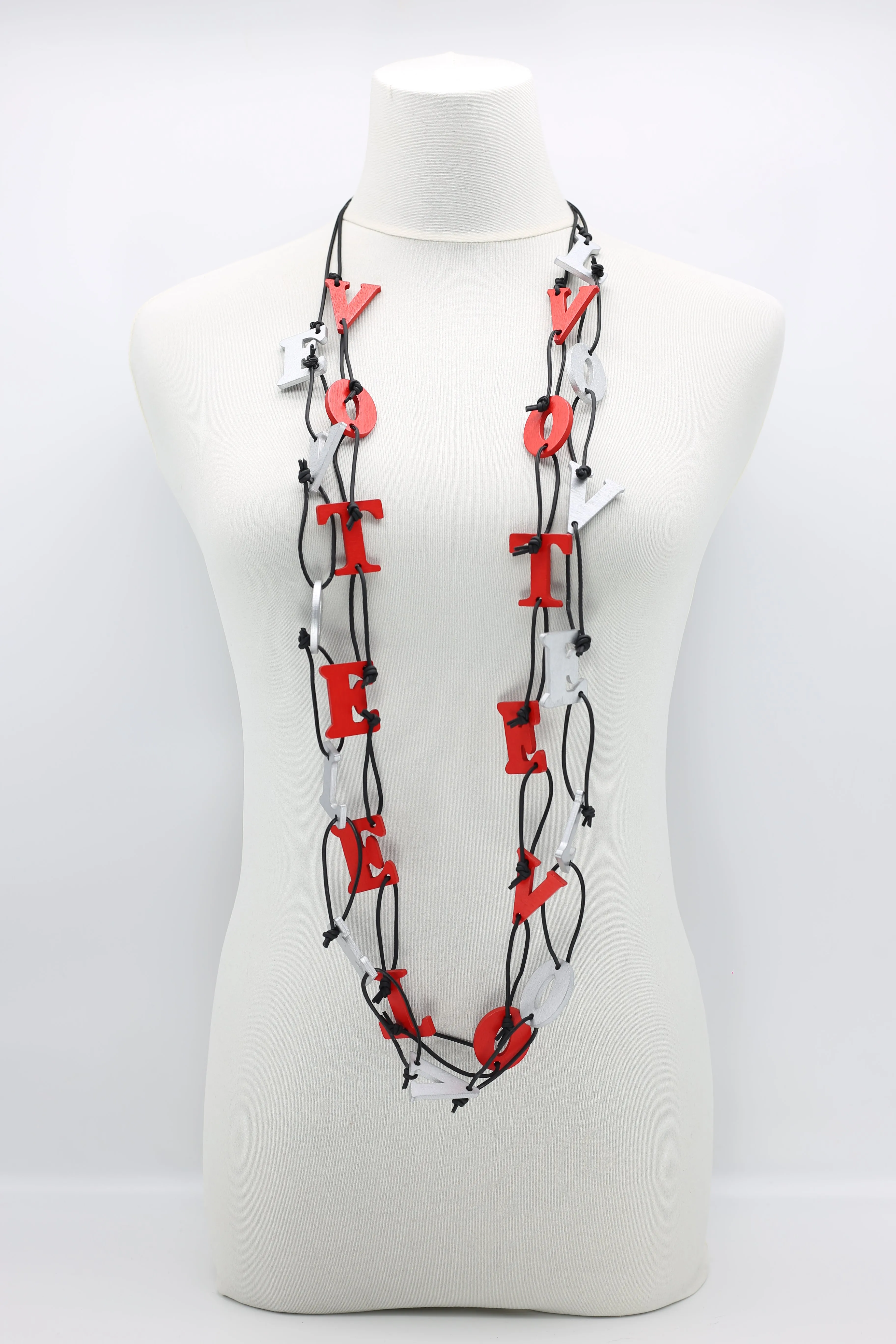 Big VOTE For LOVE on Leatherette Chain Necklaces Set