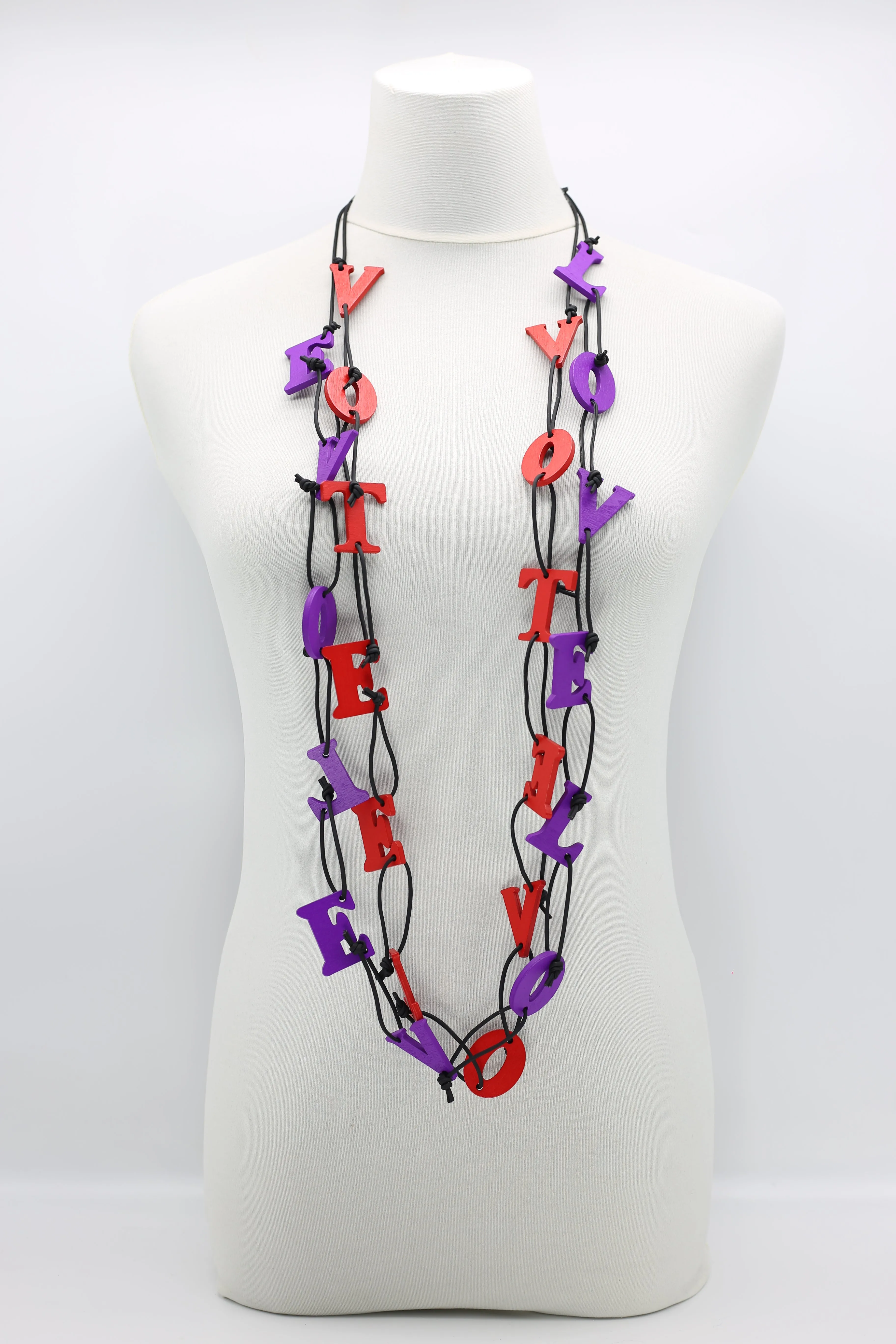 Big VOTE For LOVE on Leatherette Chain Necklaces Set