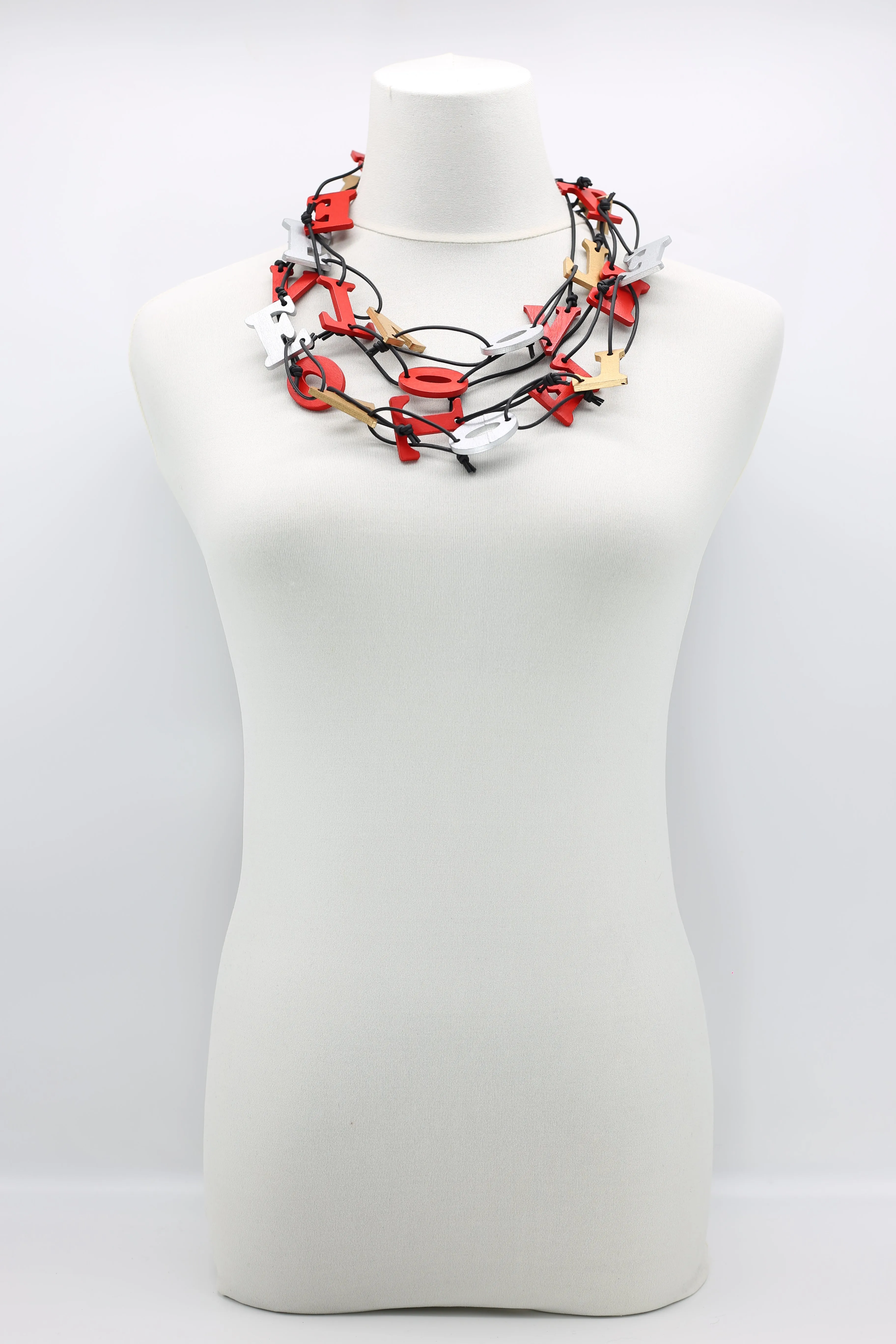 Big VOTE For LOVE on Leatherette Chain Necklaces Set
