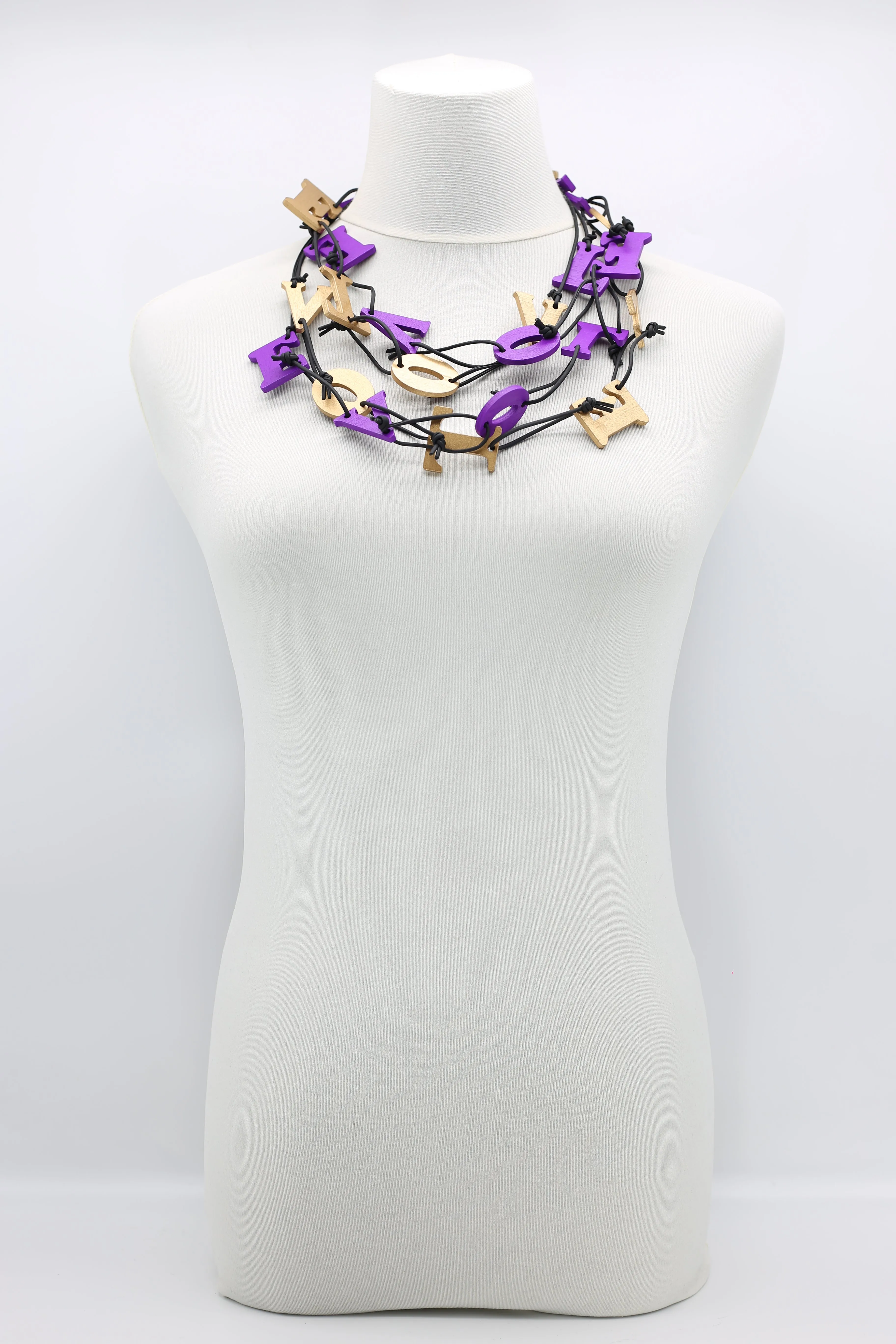 Big VOTE For LOVE on Leatherette Chain Necklaces Set