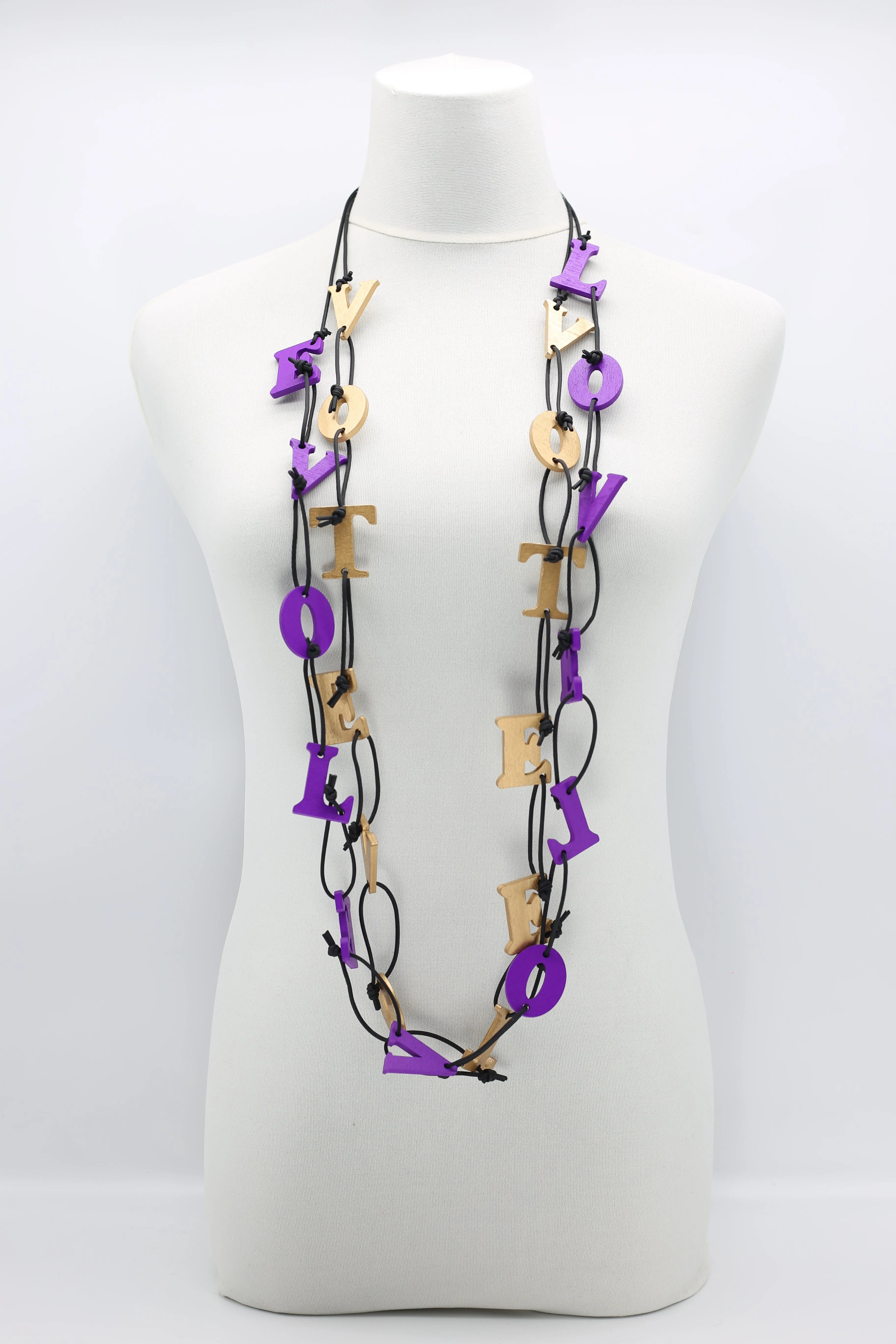 Big VOTE For LOVE on Leatherette Chain Necklaces Set