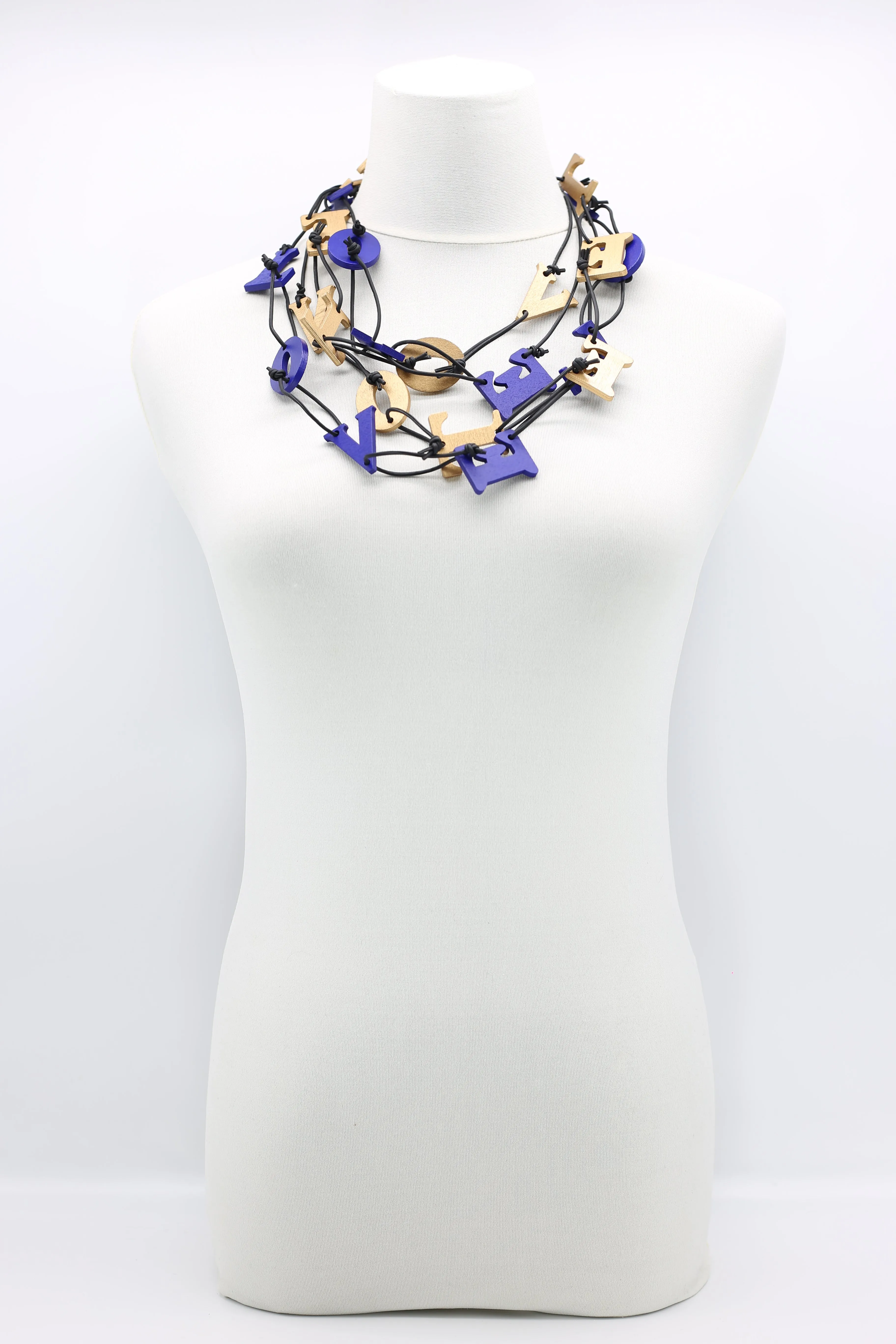 Big VOTE For LOVE on Leatherette Chain Necklaces Set