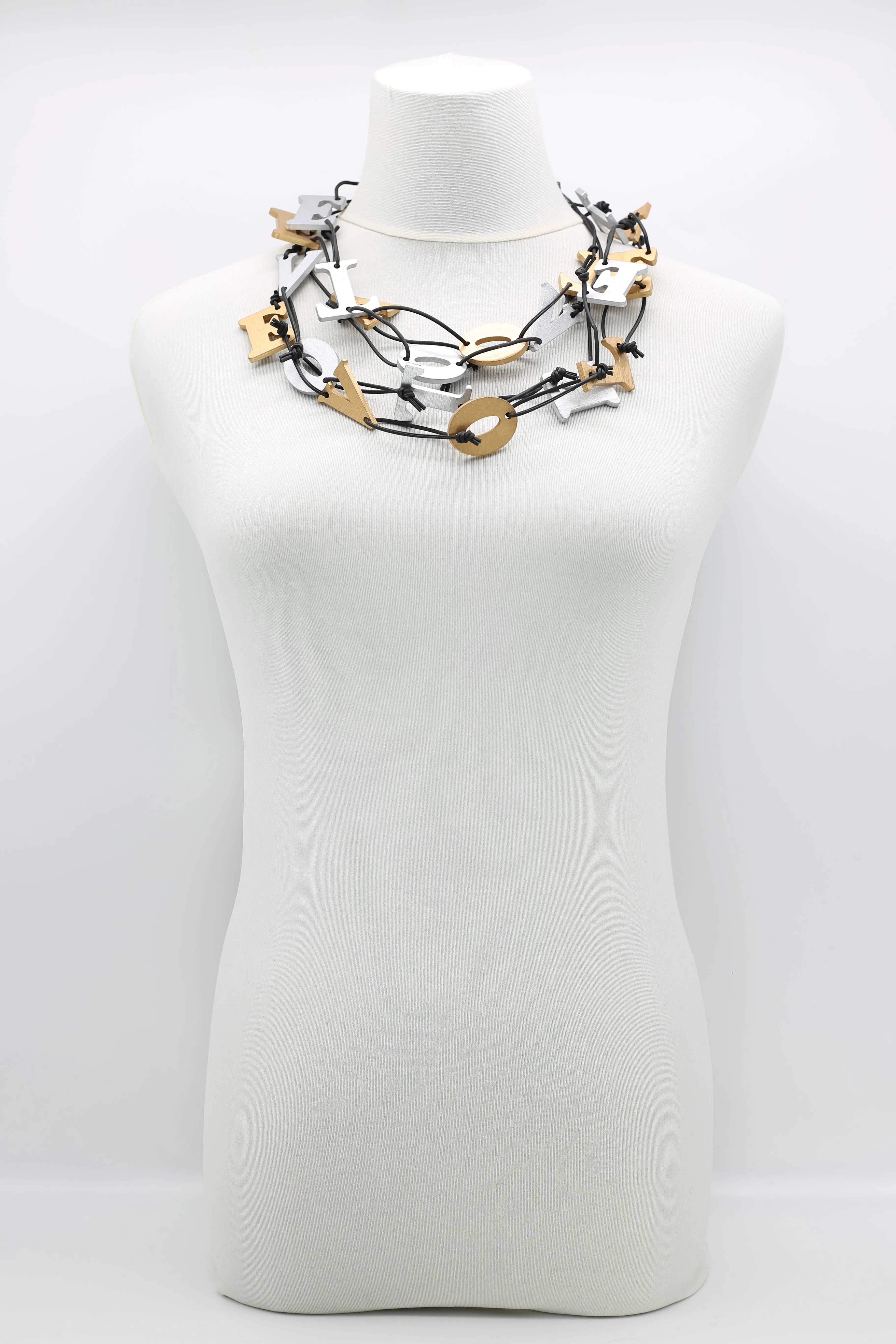 Big VOTE For LOVE on Leatherette Chain Necklaces Set