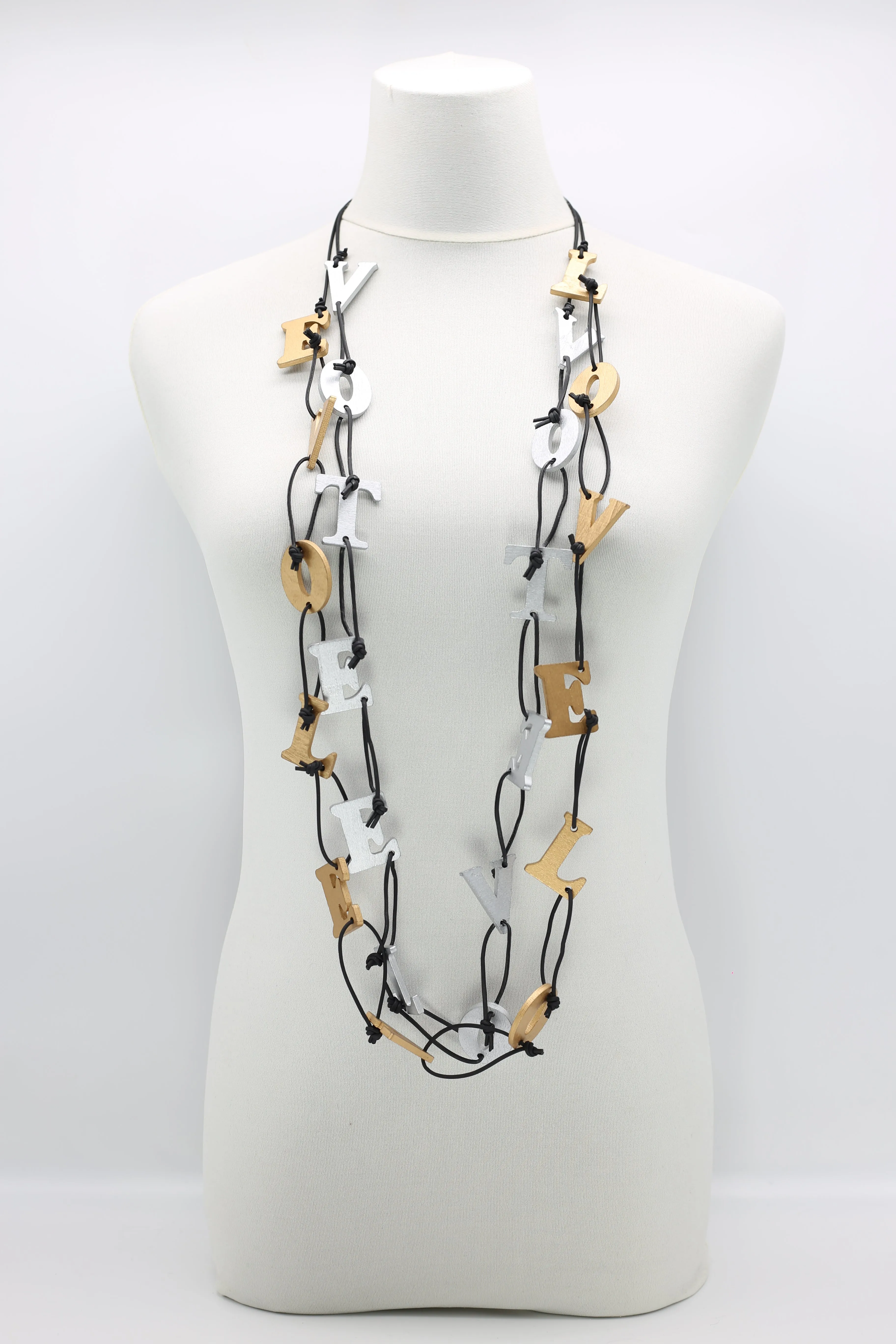 Big VOTE For LOVE on Leatherette Chain Necklaces Set