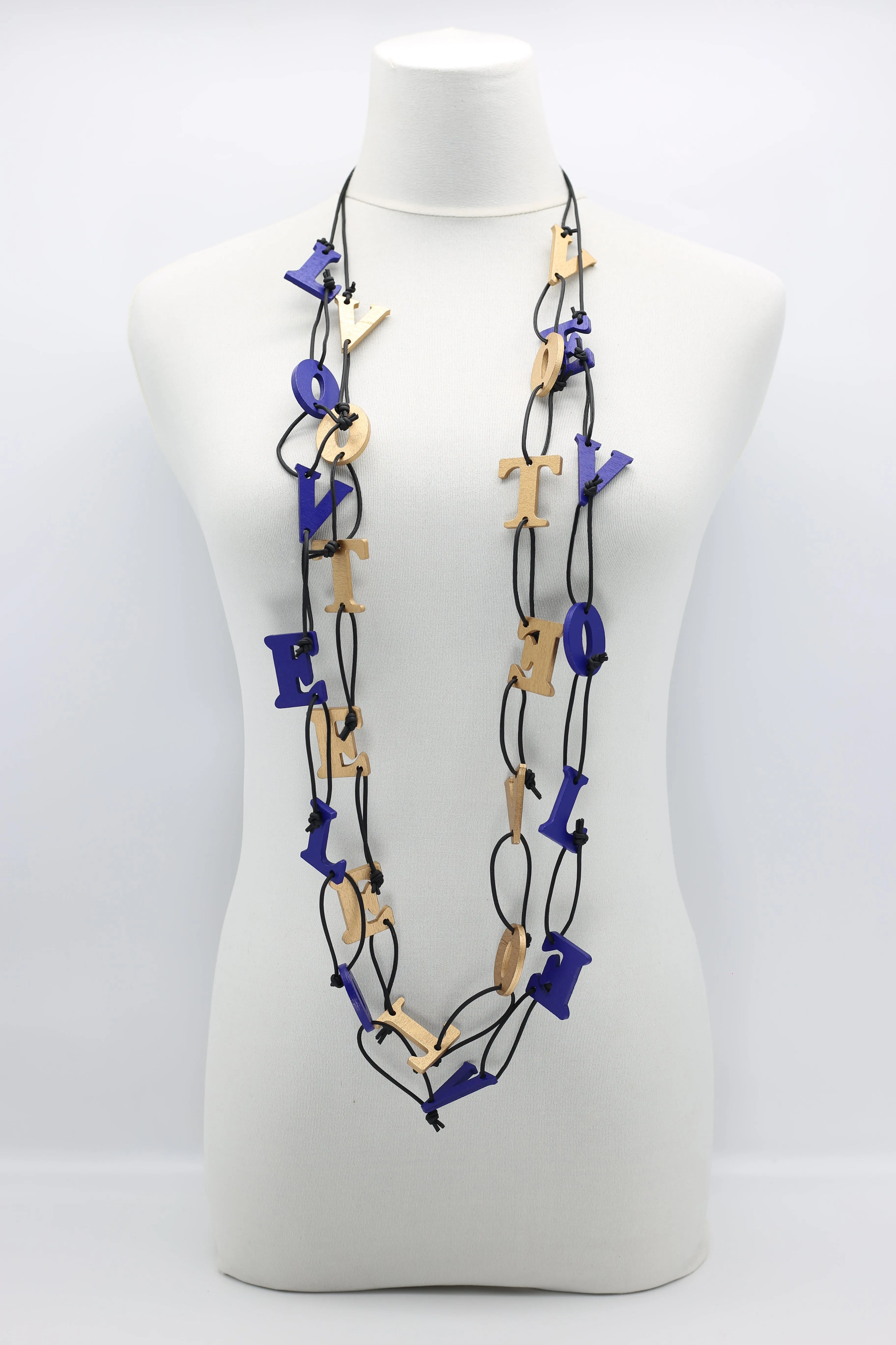 Big VOTE For LOVE on Leatherette Chain Necklaces Set