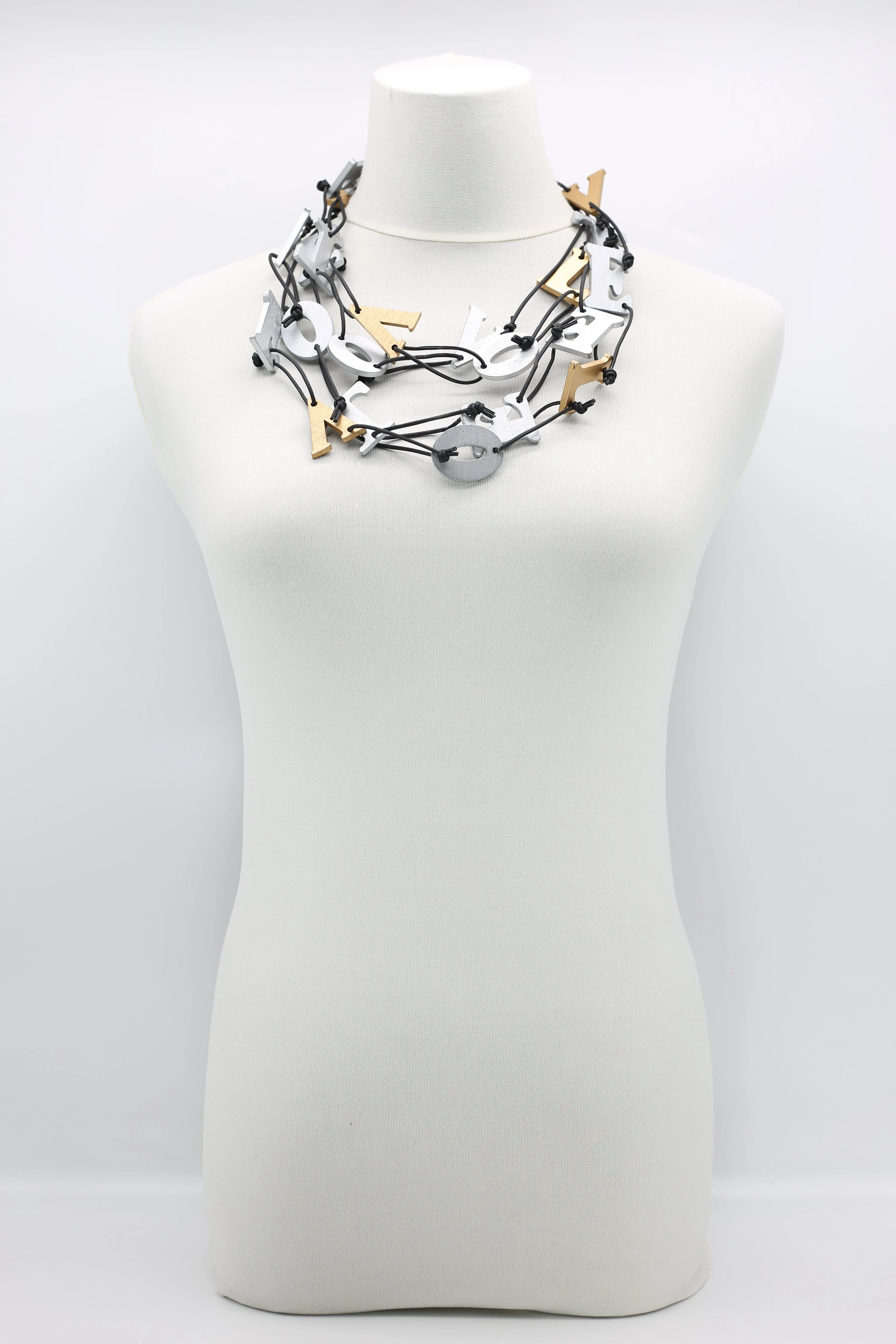 Big VOTE For LOVE on Leatherette Chain Necklaces Set
