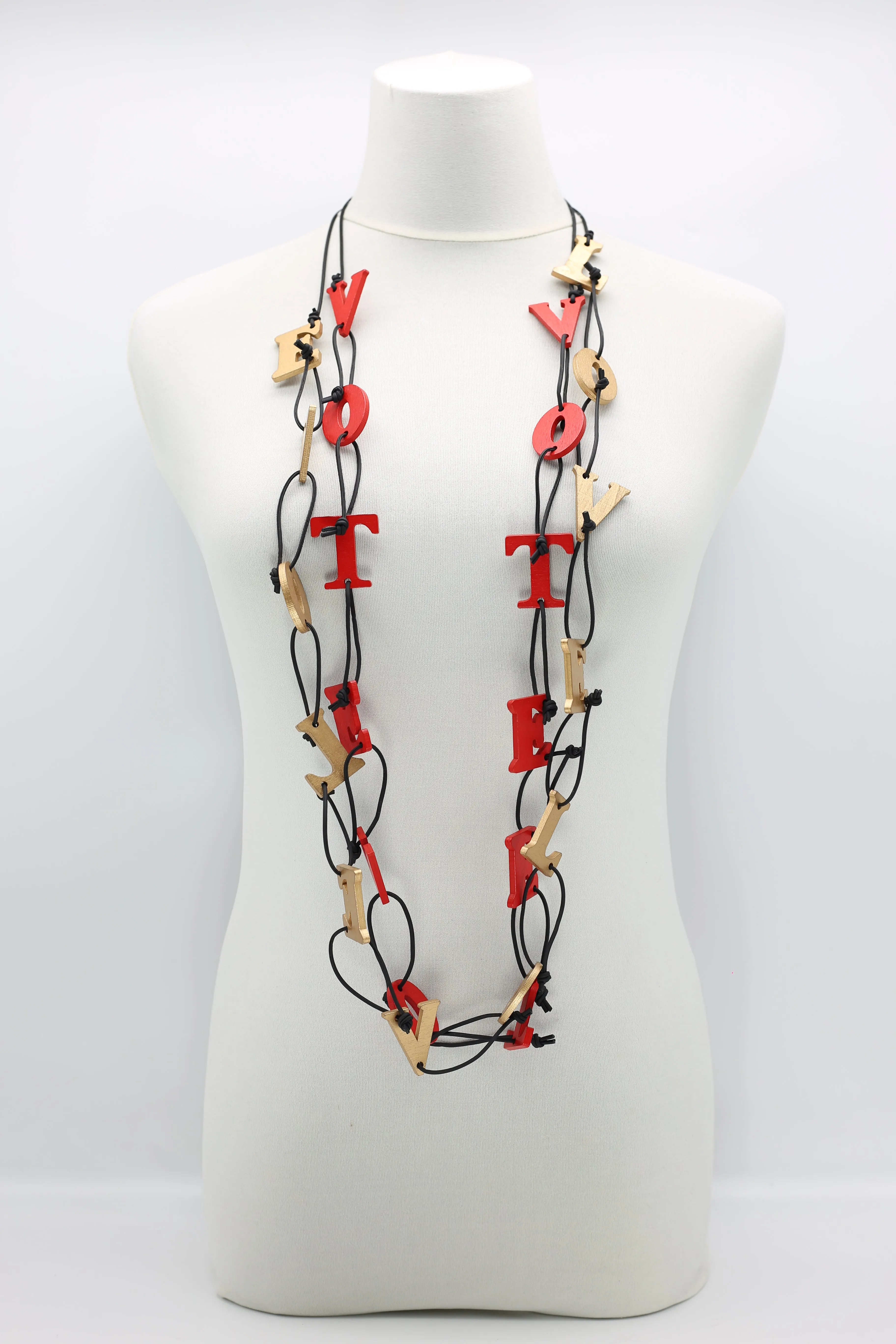 Big VOTE For LOVE on Leatherette Chain Necklaces Set