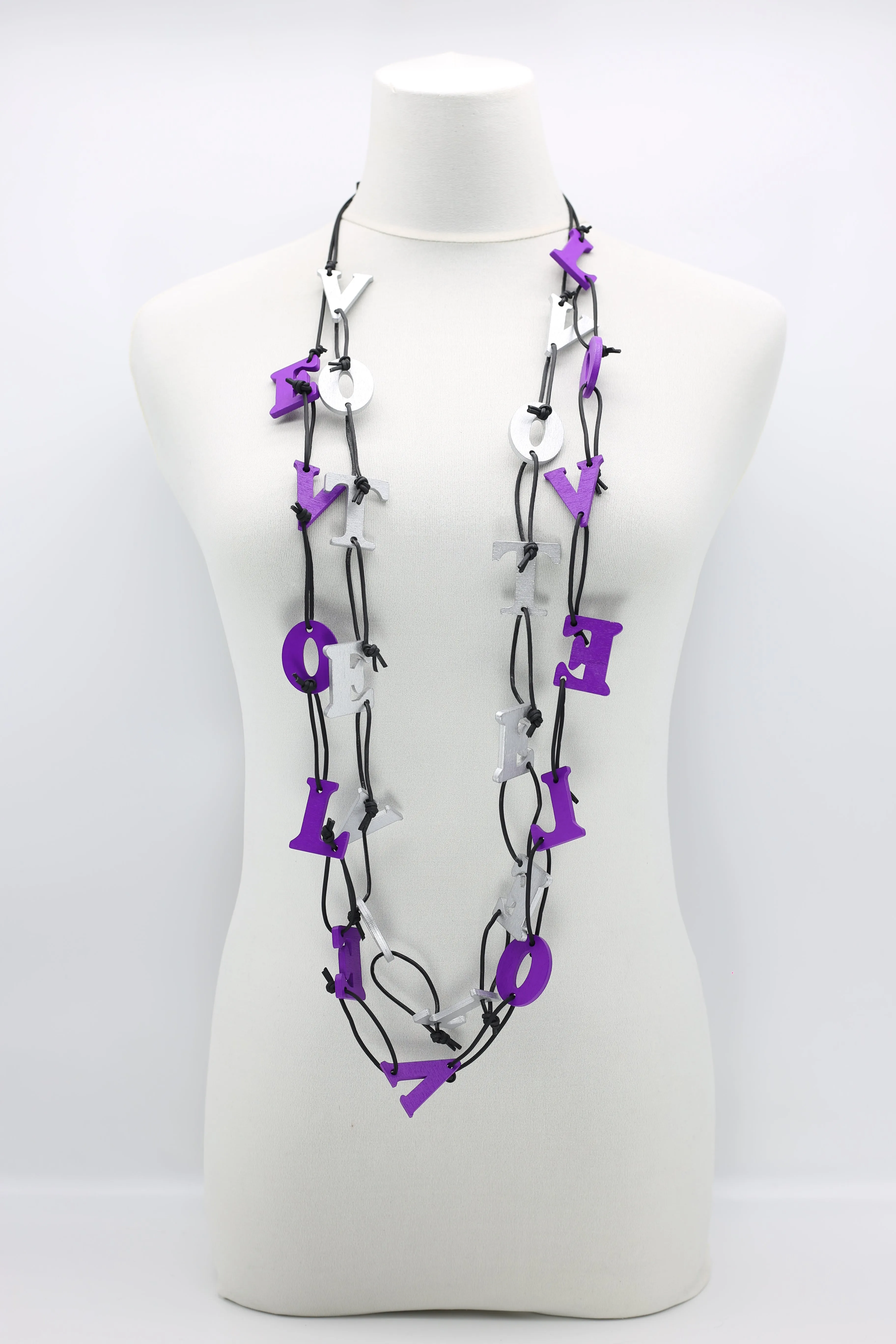 Big VOTE For LOVE on Leatherette Chain Necklaces Set