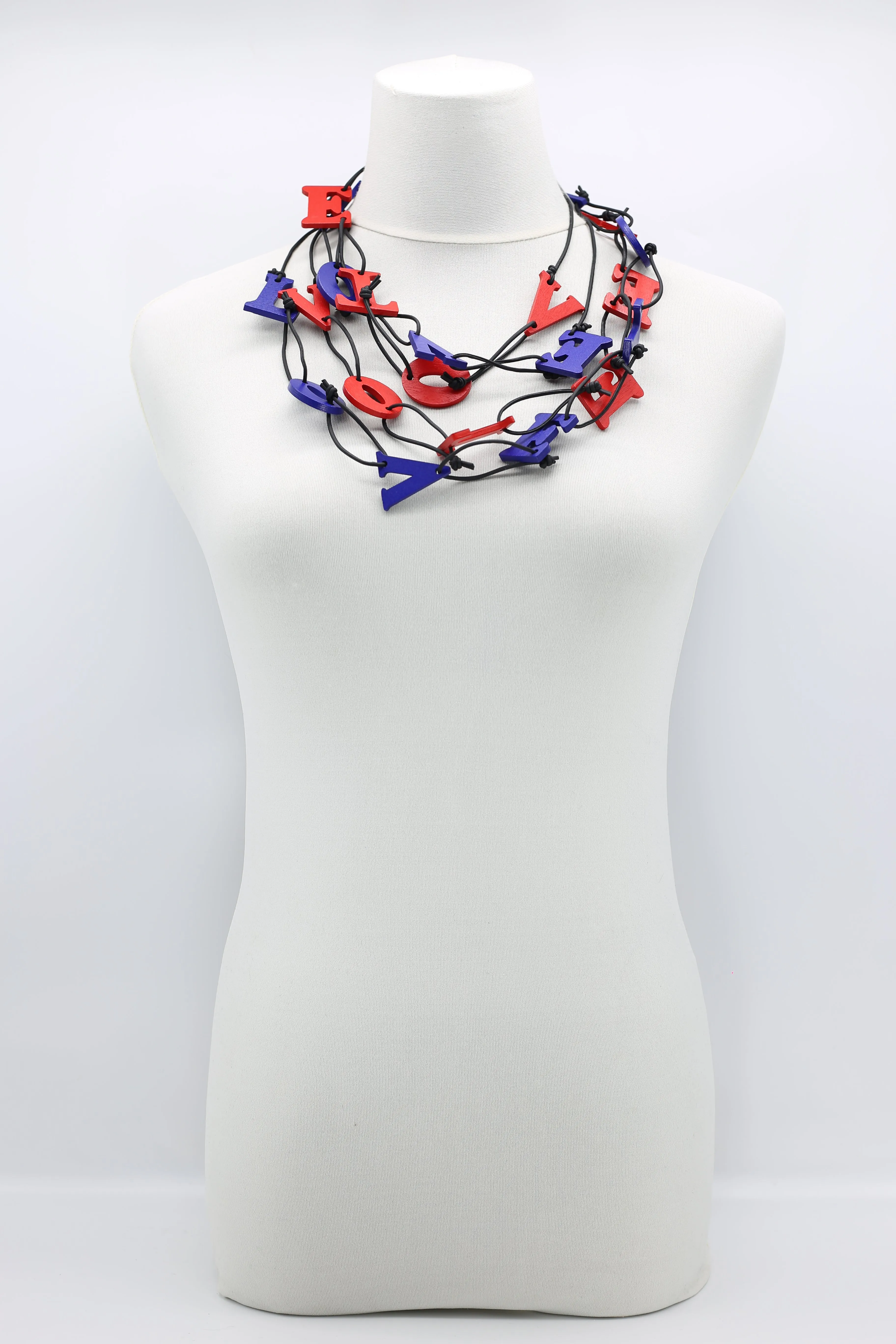 Big VOTE For LOVE on Leatherette Chain Necklaces Set