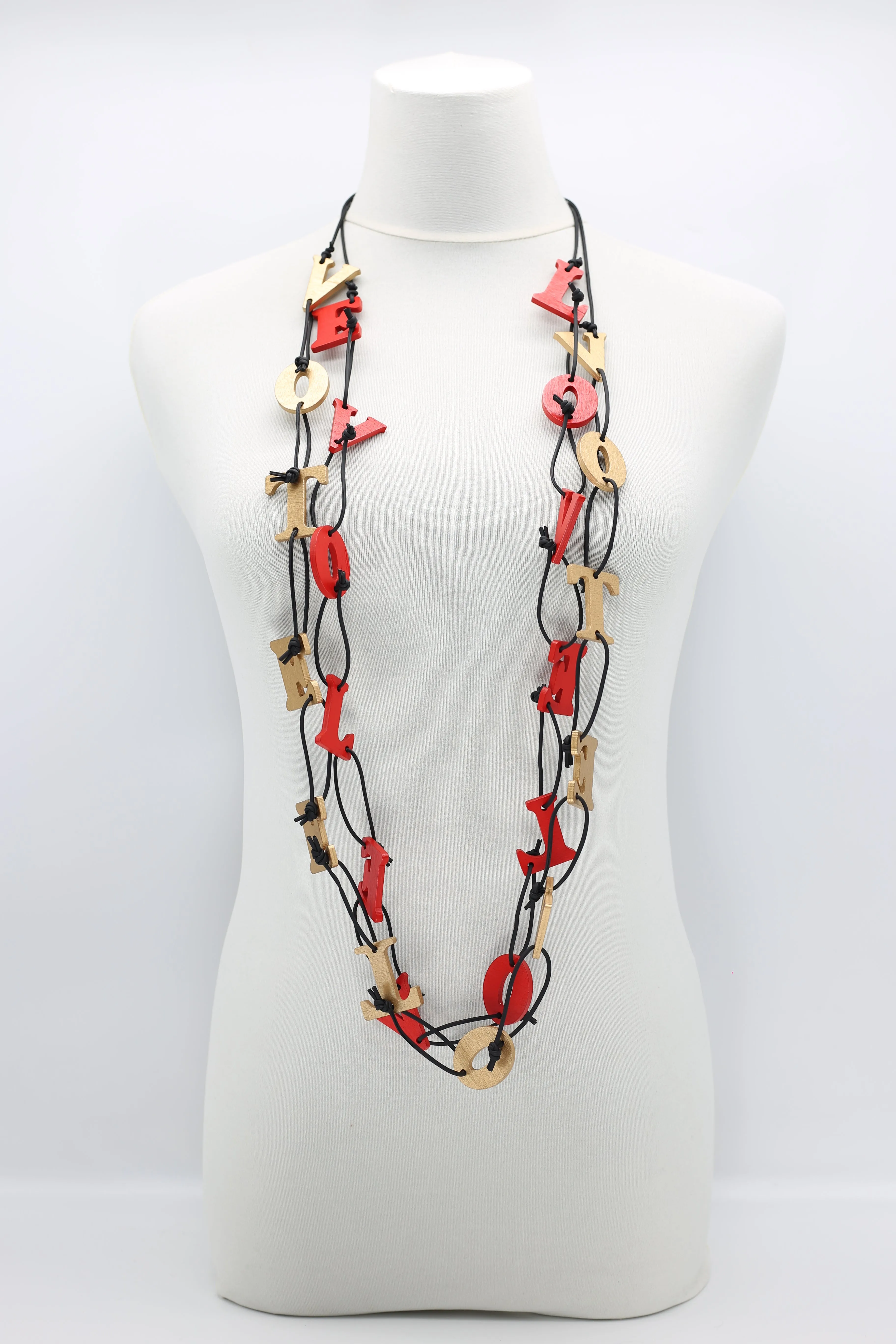 Big VOTE For LOVE on Leatherette Chain Necklaces Set