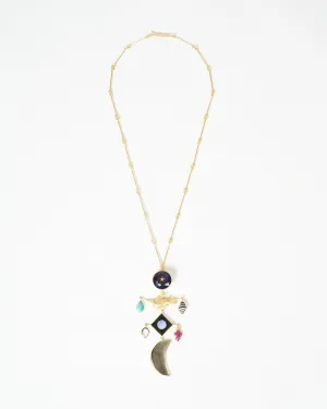 bird and moon necklace