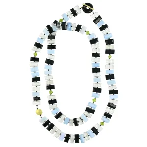 Black & Blue Piano Key Necklace