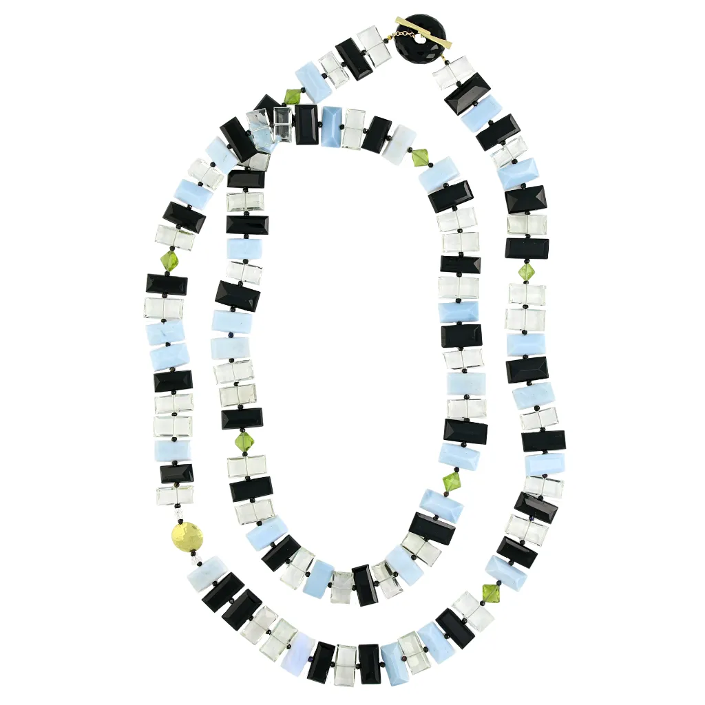 Black & Blue Piano Key Necklace