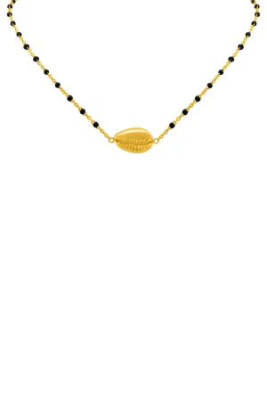 Black Bead Seashell Choker
