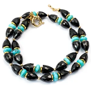 Black Spinel & Arizona Sleeping Beauty Turquoise Necklace