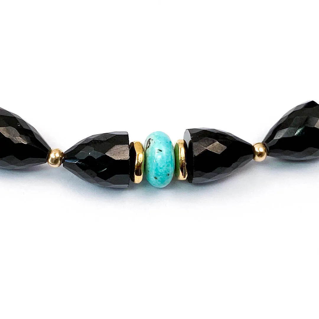 Black Spinel & Arizona Sleeping Beauty Turquoise Necklace
