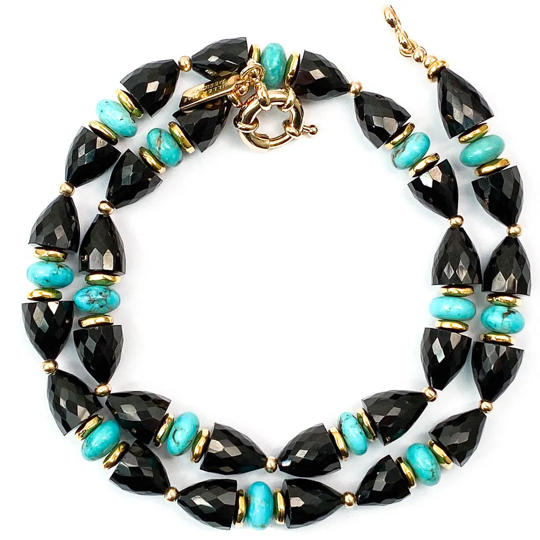 Black Spinel & Arizona Sleeping Beauty Turquoise Necklace