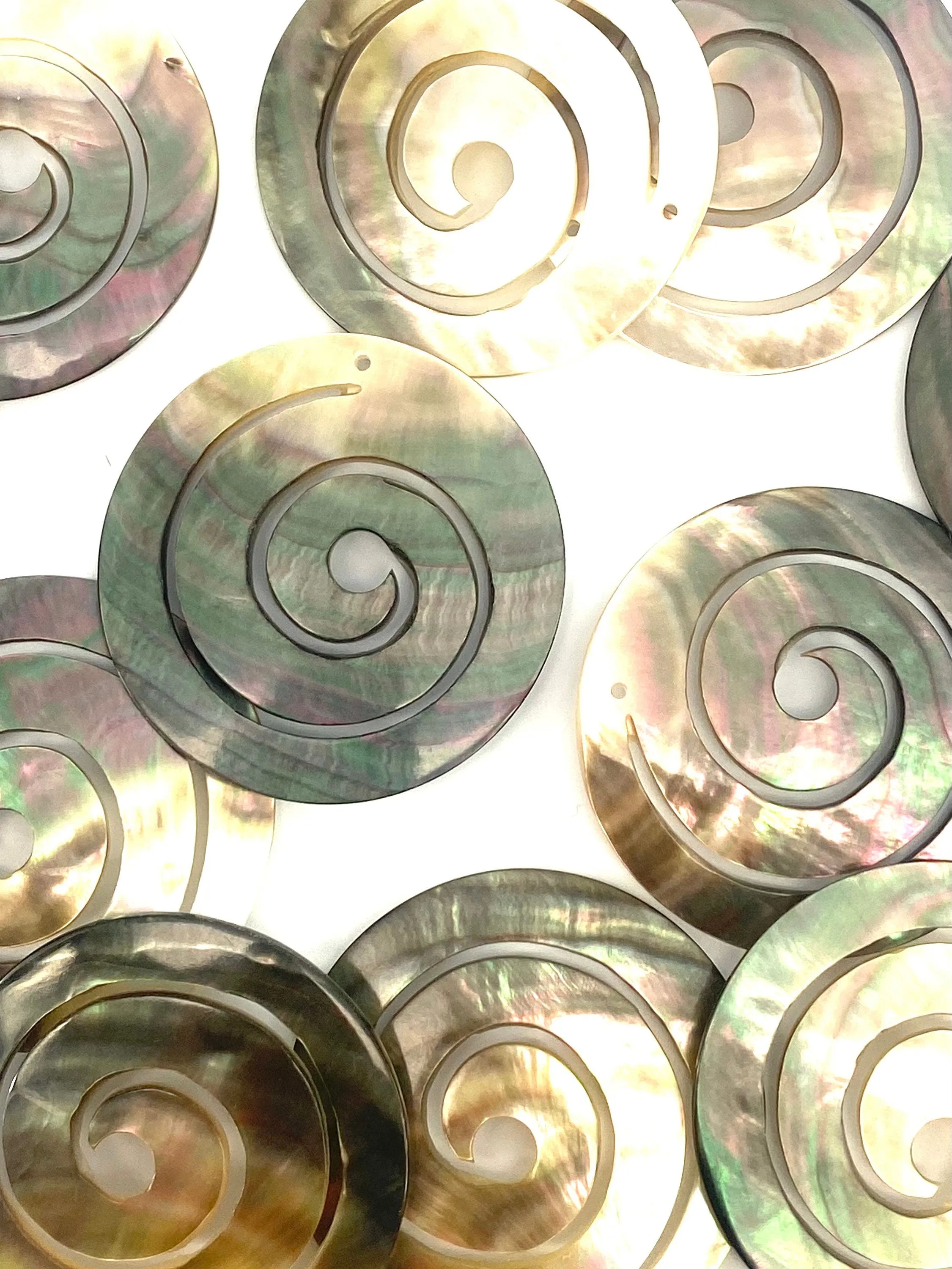 Black Tahitian Mother Of Pearl Swirl Bead, Sku#M366