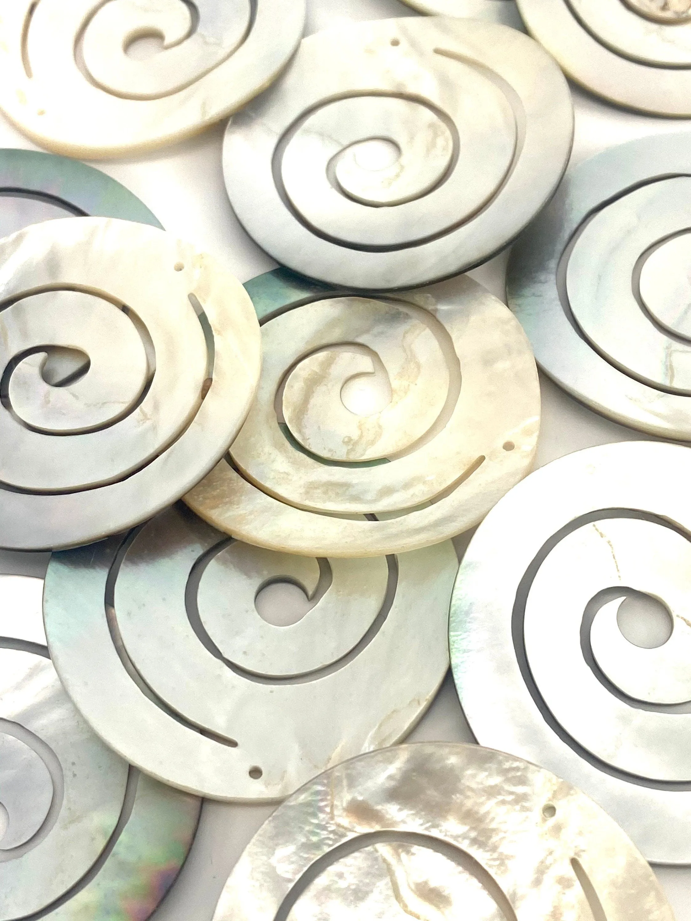 Black Tahitian Mother Of Pearl Swirl Bead, Sku#M366