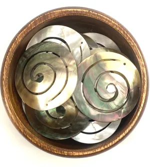 Black Tahitian Mother Of Pearl Swirl Bead, Sku#M366