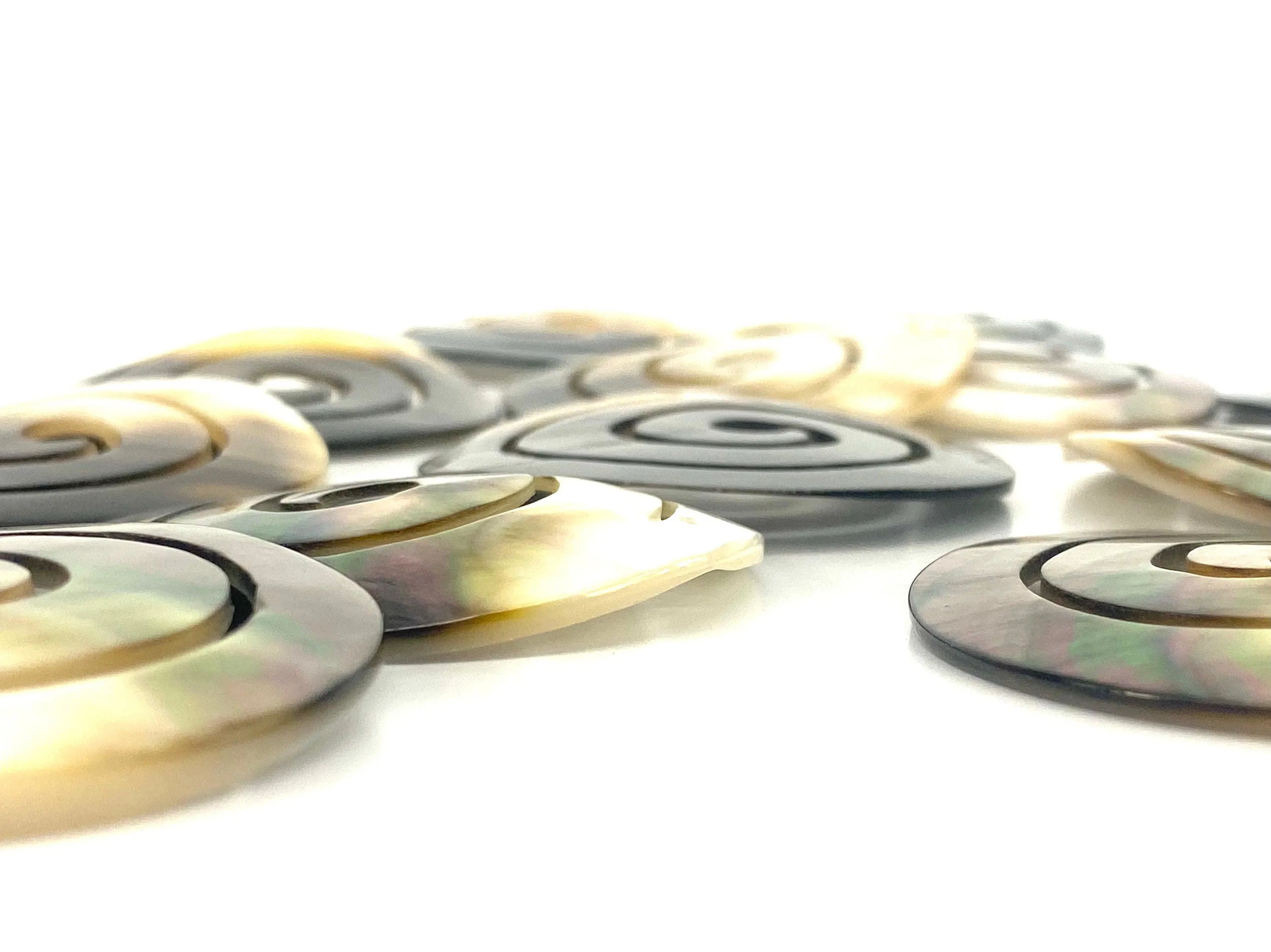 Black Tahitian Mother Of Pearl Swirl Bead, Sku#M366