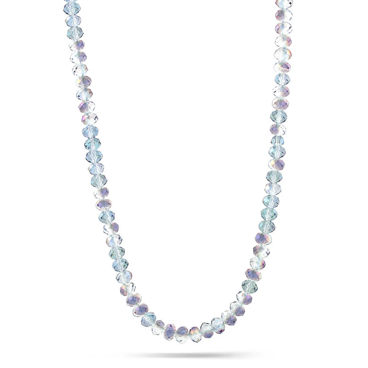 BLUE RAINBOW CRYSTAL BEADS NECKLACES #HNN1285-3 CRY AB (R-TH3)