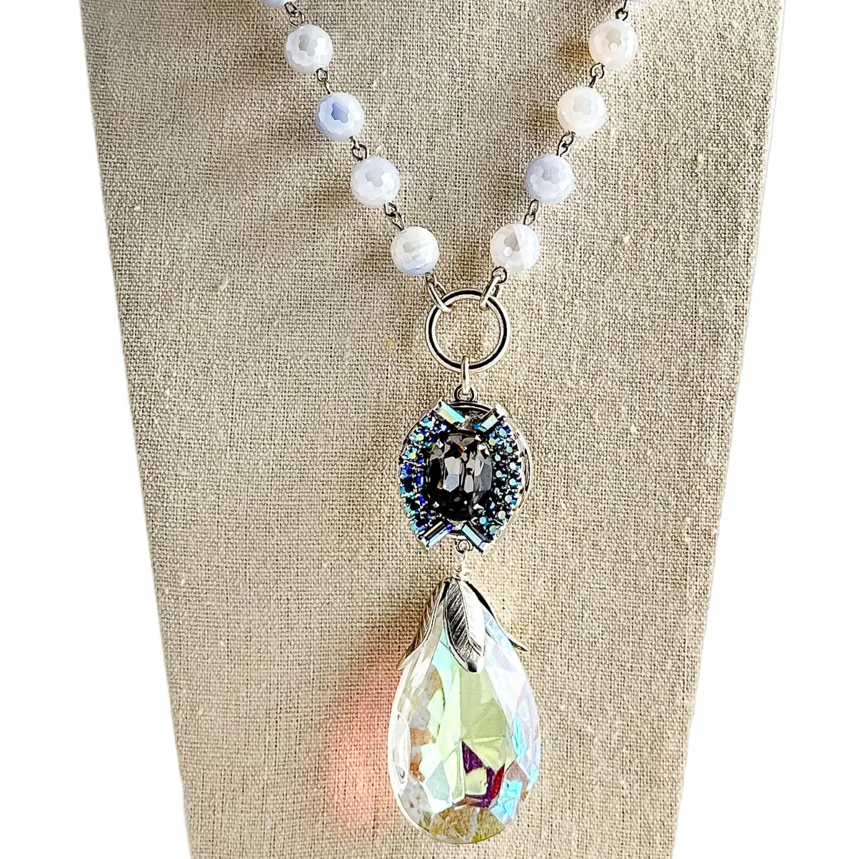 Blue Skies Long Beaded Bauble Necklace