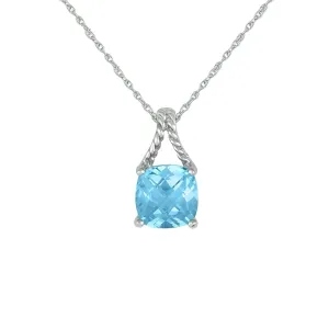 Blue Topaz Fashion Pendant in Sterling Silver