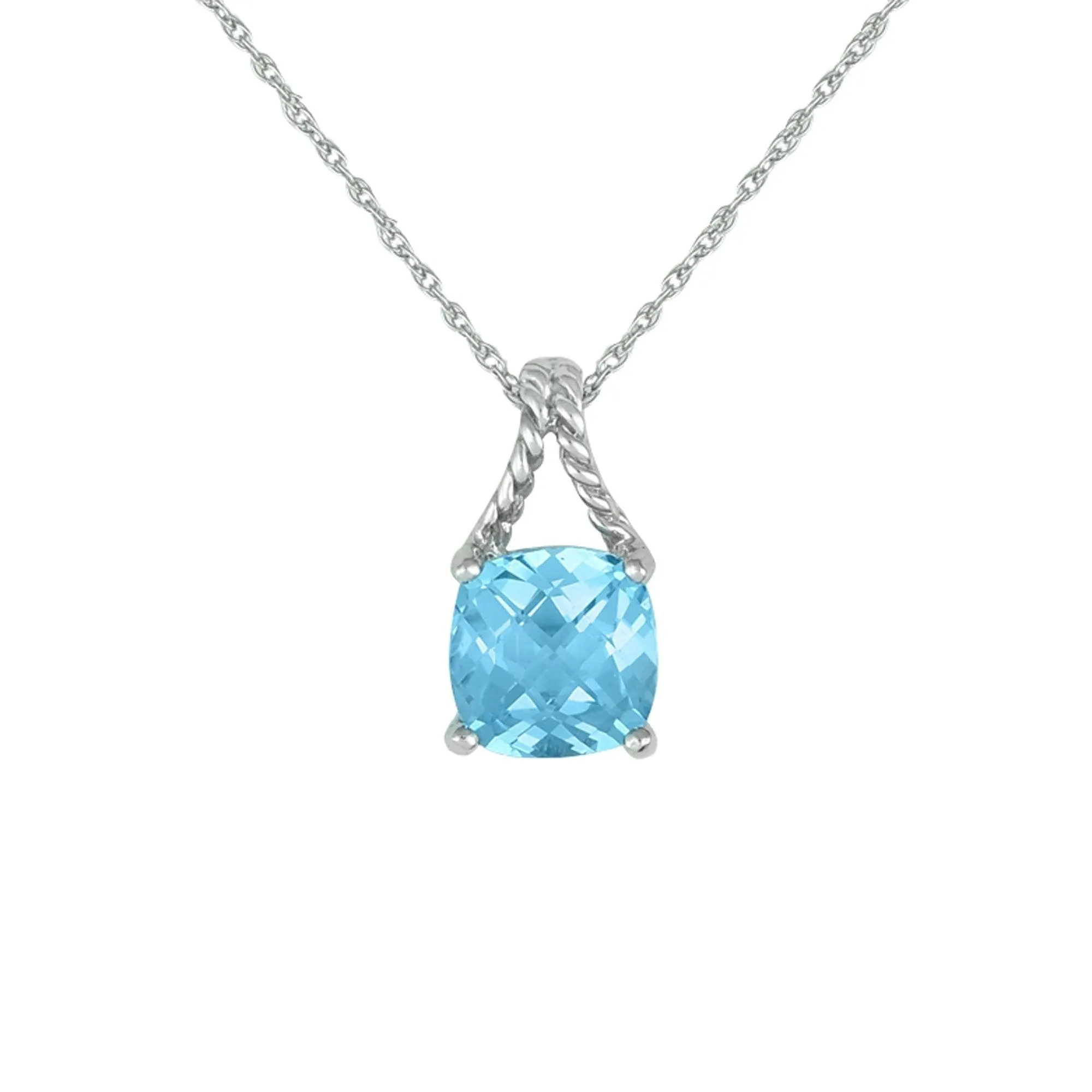 Blue Topaz Fashion Pendant in Sterling Silver