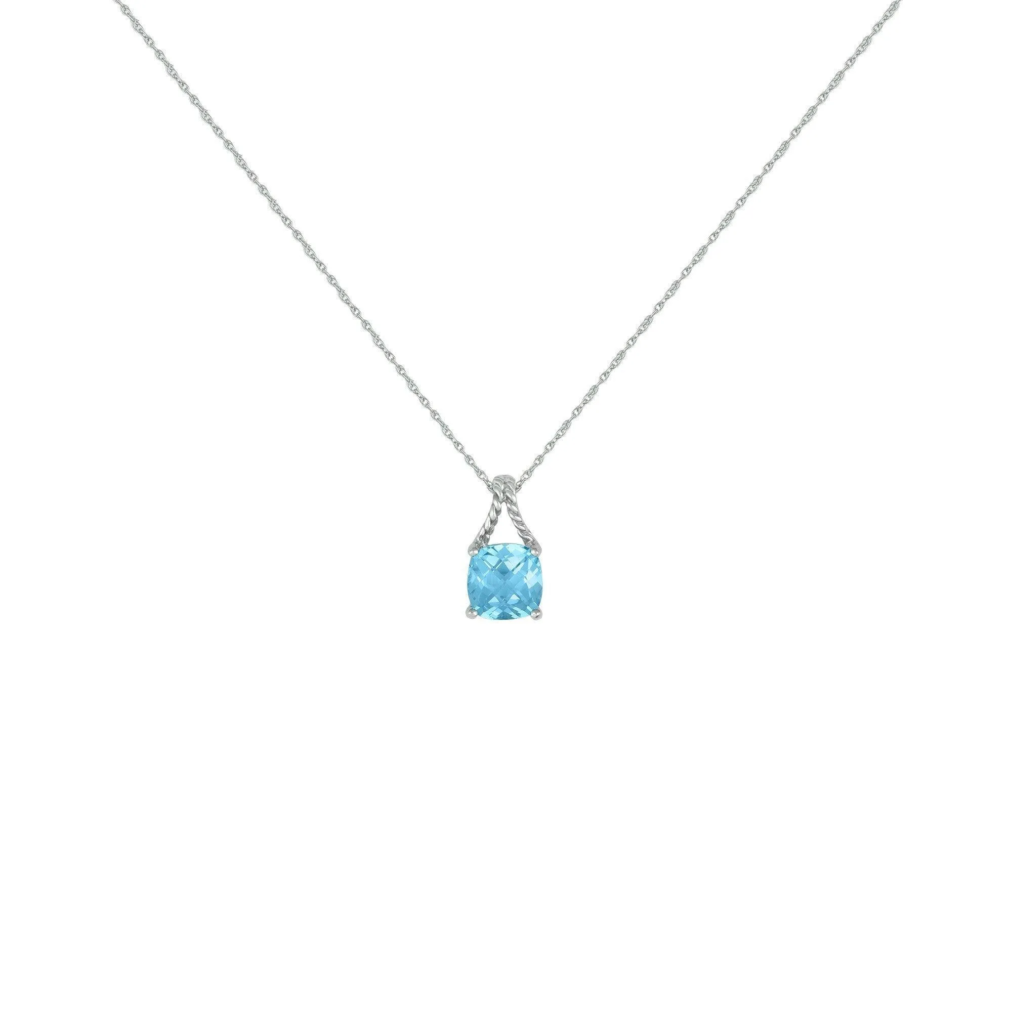 Blue Topaz Fashion Pendant in Sterling Silver