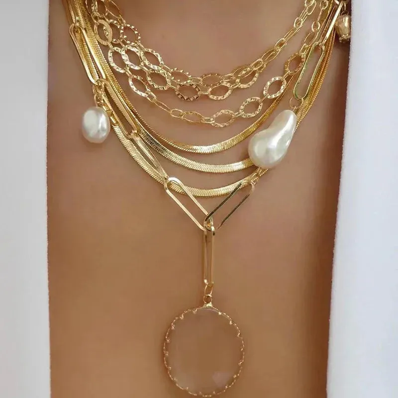 Bohemia Multilayer Crystal Butterfly Pendant Necklaces Women Hollow Heart Choker Necklace Fashion Jewelry Party