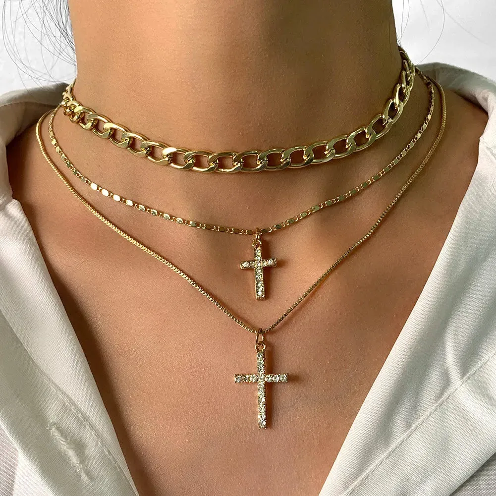 Bohemia Multilayer Crystal Butterfly Pendant Necklaces Women Hollow Heart Choker Necklace Fashion Jewelry Party