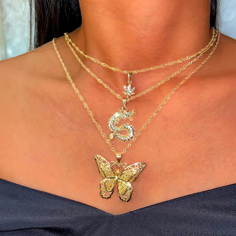 Bohemian Multilayer Necklace for Women with Pendant Variants