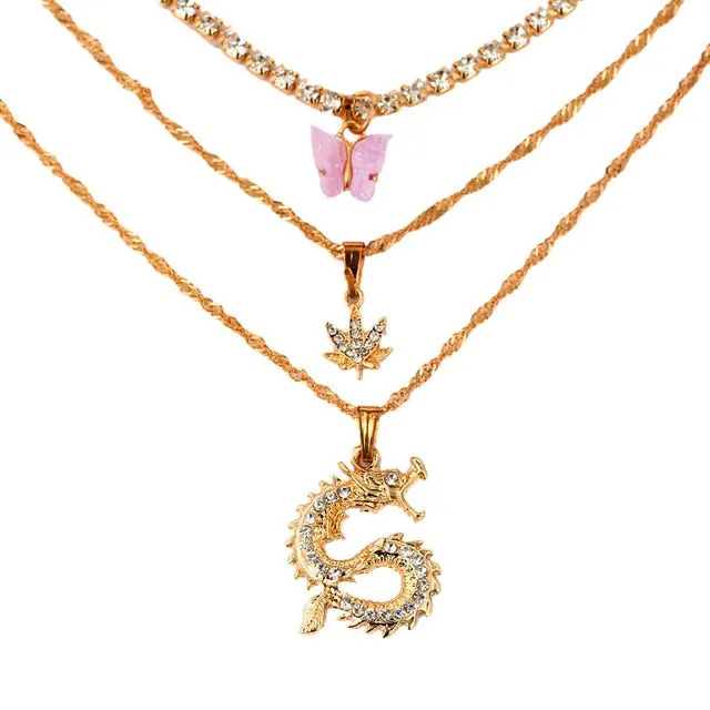 Bohemian Multilayer Necklace for Women with Pendant Variants