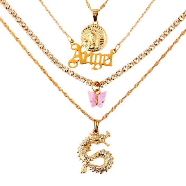 Bohemian Multilayer Necklace for Women with Pendant Variants