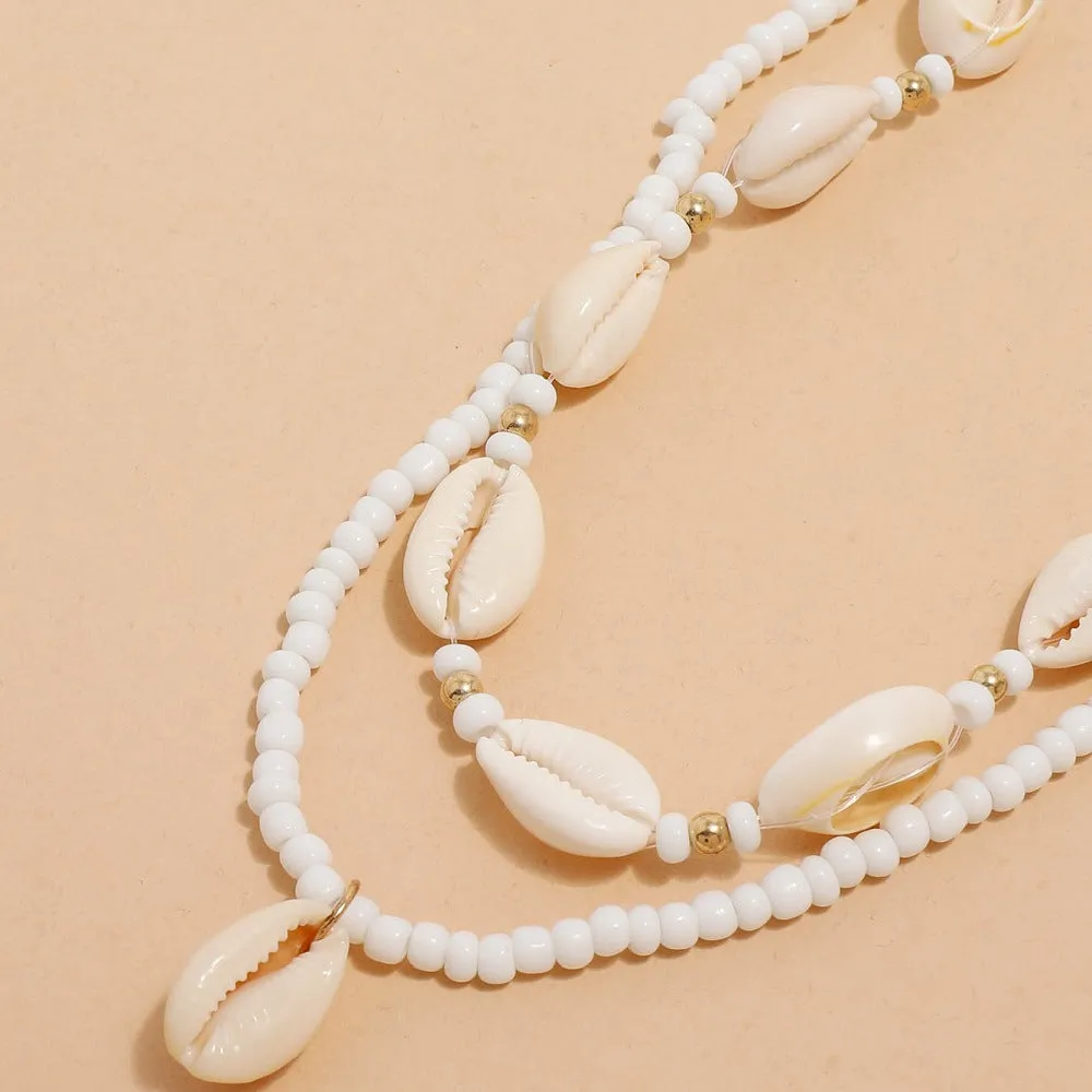 Bohemian Summer Sea Shell Choker Necklace Set