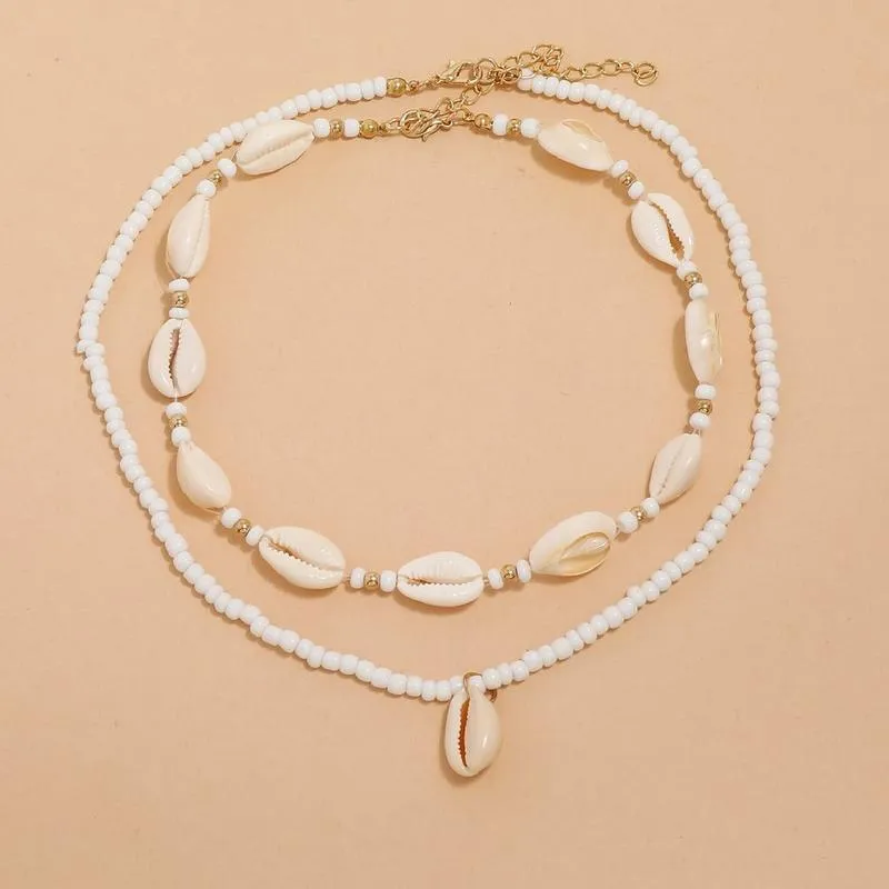 Bohemian Summer Sea Shell Choker Necklace Set