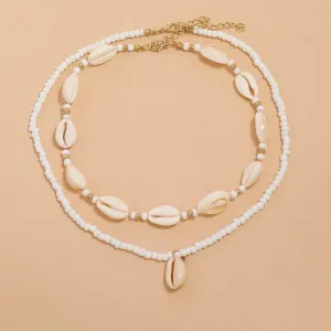 Bohemian Summer Sea Shell Choker Necklace Set