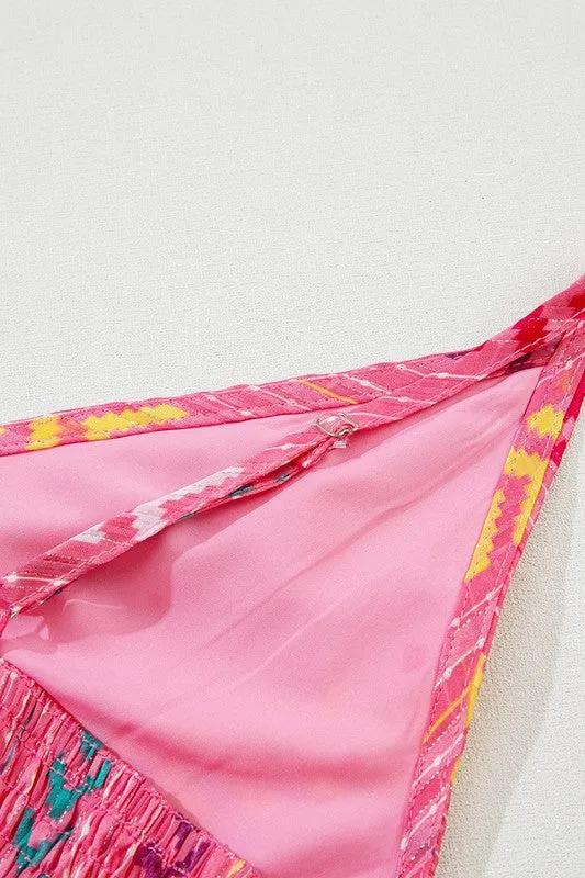 Boho Vibes Striped Pink Maxi Dress