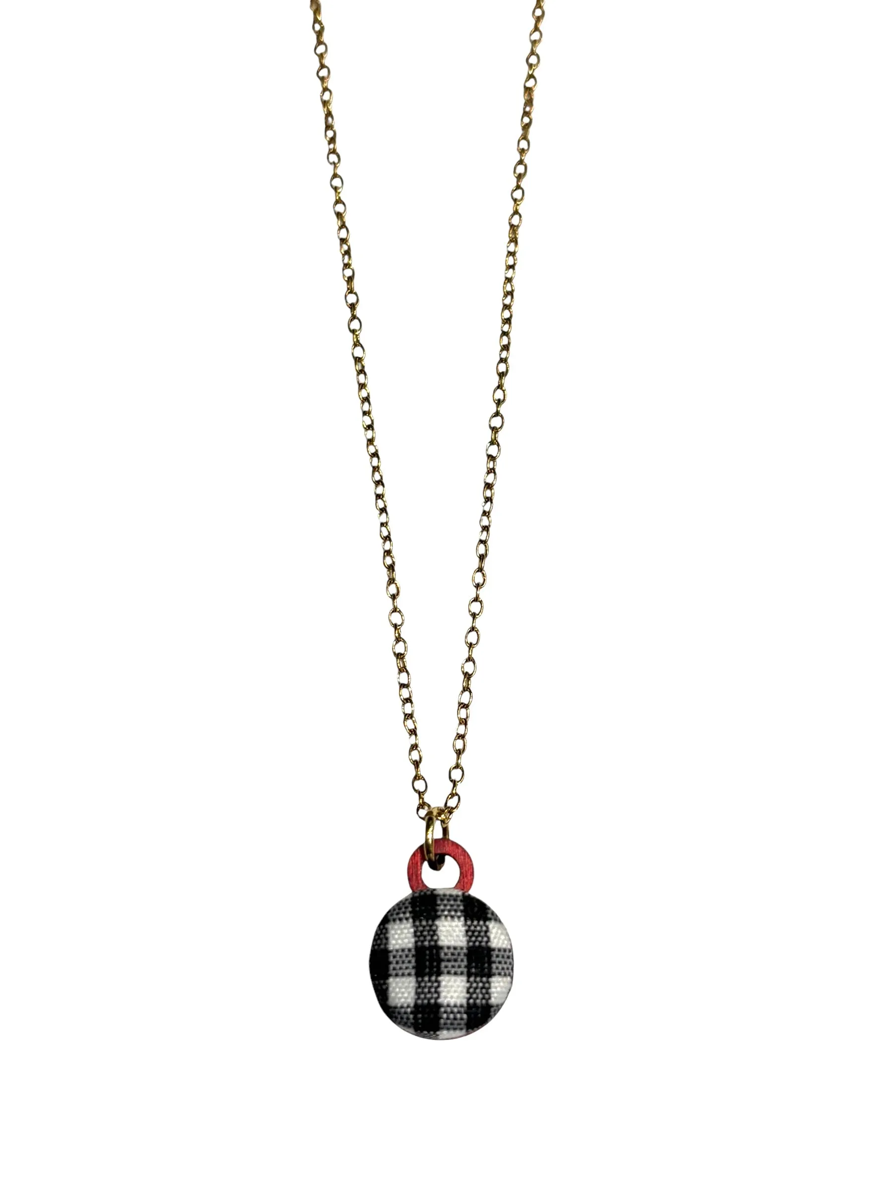 BOTÓN DE AZÚCAR- Mini Single Necklace - Gingham
