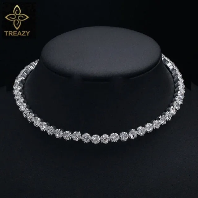Bridal Fashion Crystal Rhinestone Choker Necklace Jewelry