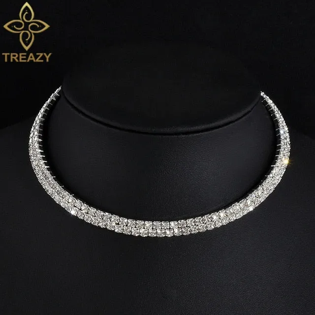 Bridal Fashion Crystal Rhinestone Choker Necklace Jewelry