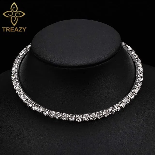 Bridal Fashion Crystal Rhinestone Choker Necklace Jewelry