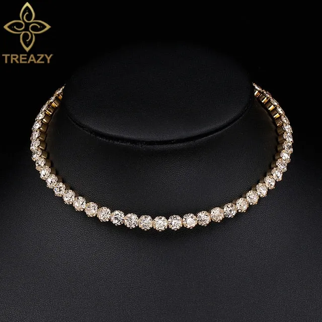 Bridal Fashion Crystal Rhinestone Choker Necklace Jewelry