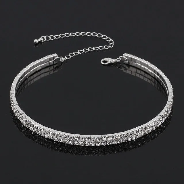 Bridal Fashion Crystal Rhinestone Choker Necklace Jewelry